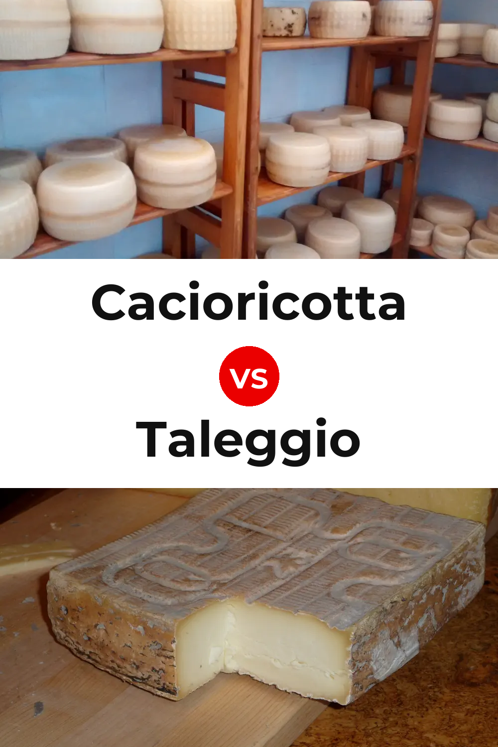 Cacioricotta Cheese vs Taleggio Cheese Pinterest comparison