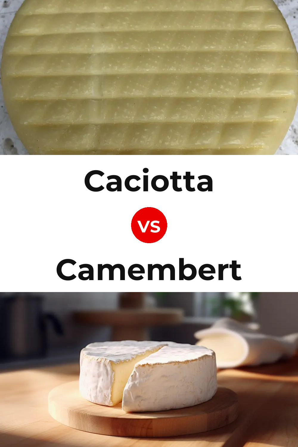 Caciotta Cheese vs Camembert Cheese Pinterest comparison