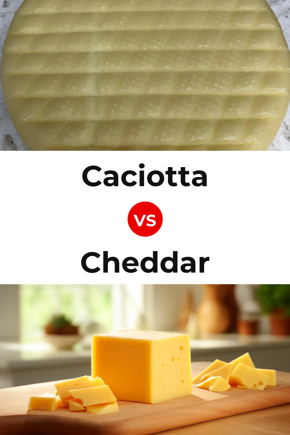 Caciotta Cheese vs Cheddar Cheese Pinterest comparison