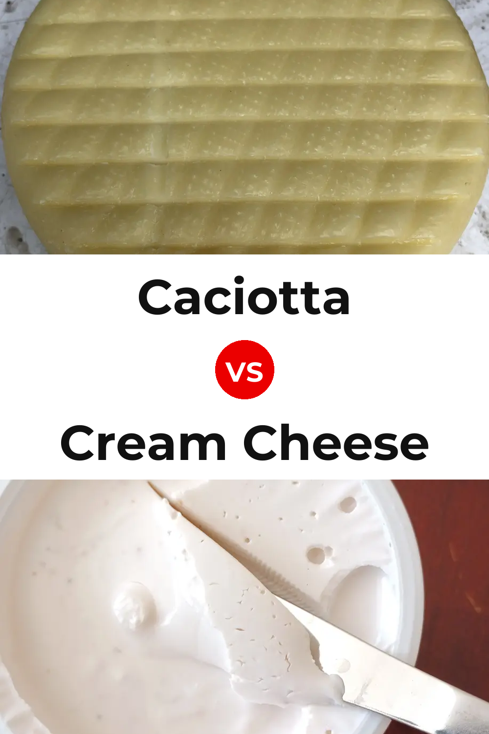 Caciotta Cheese vs Cream Cheese Pinterest comparison