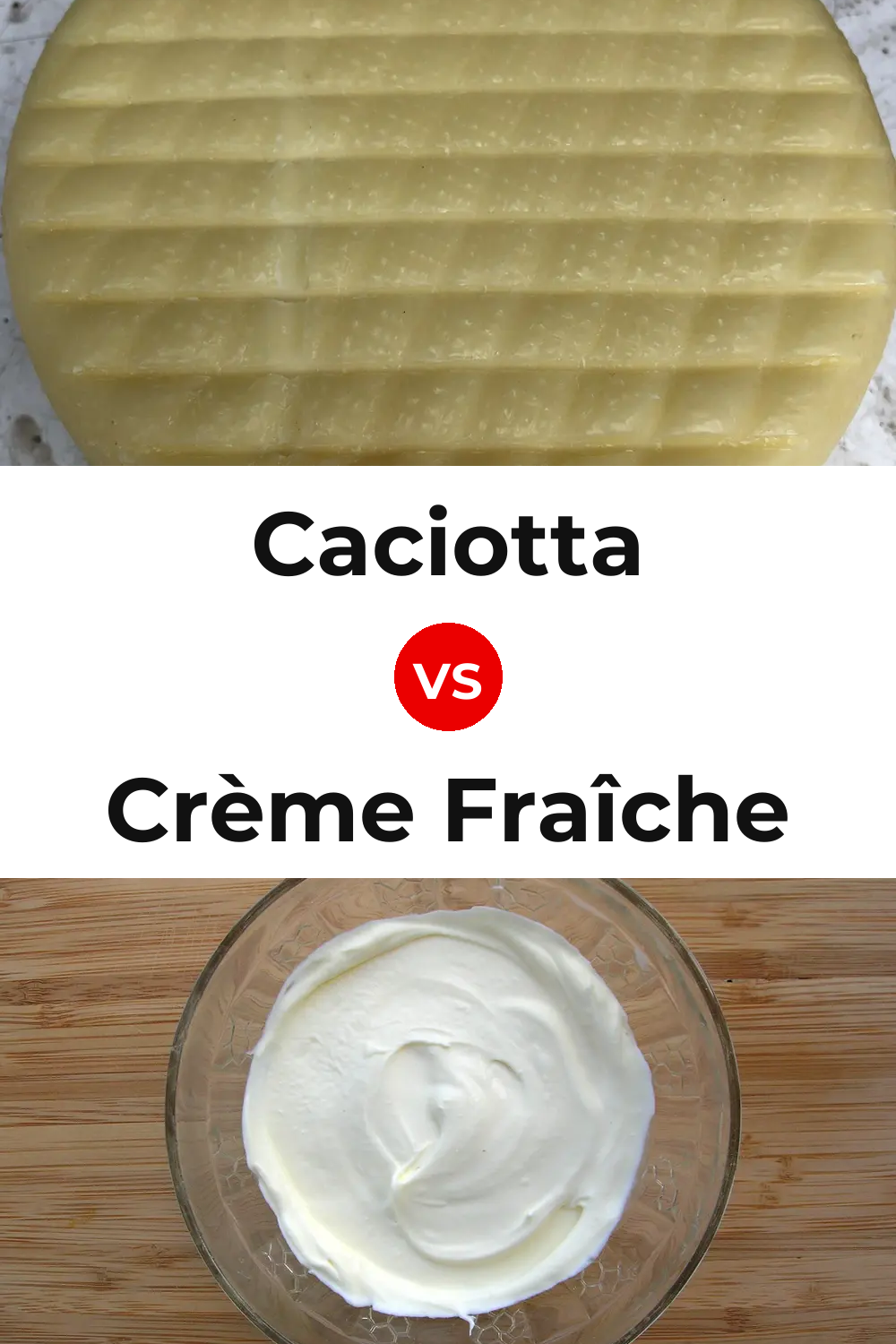 Caciotta Cheese vs Crème Fraîche Cheese Pinterest comparison