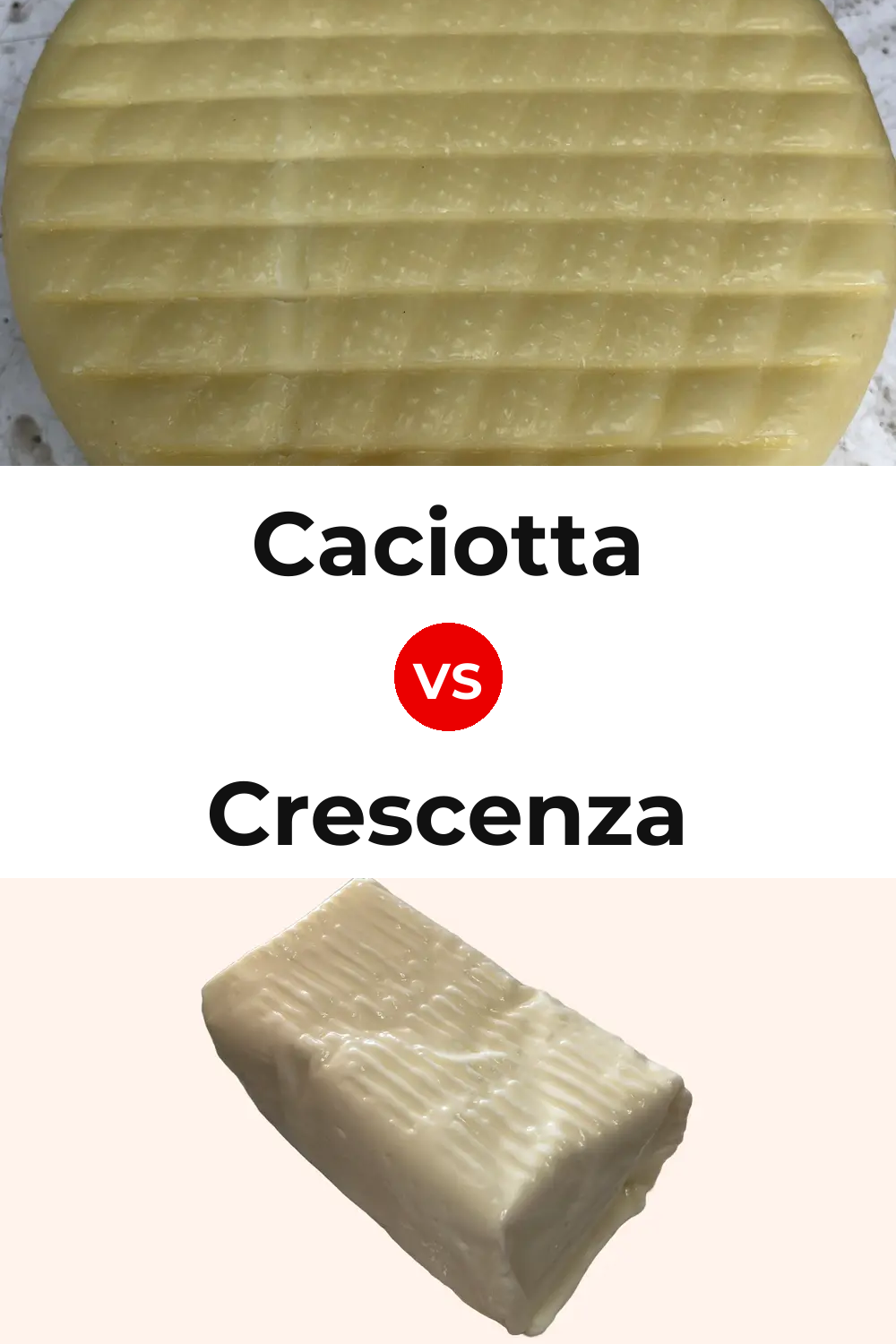 Caciotta Cheese vs Crescenza Cheese Pinterest comparison