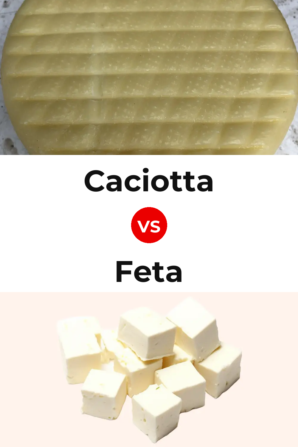 Caciotta Cheese vs Feta Cheese Pinterest comparison