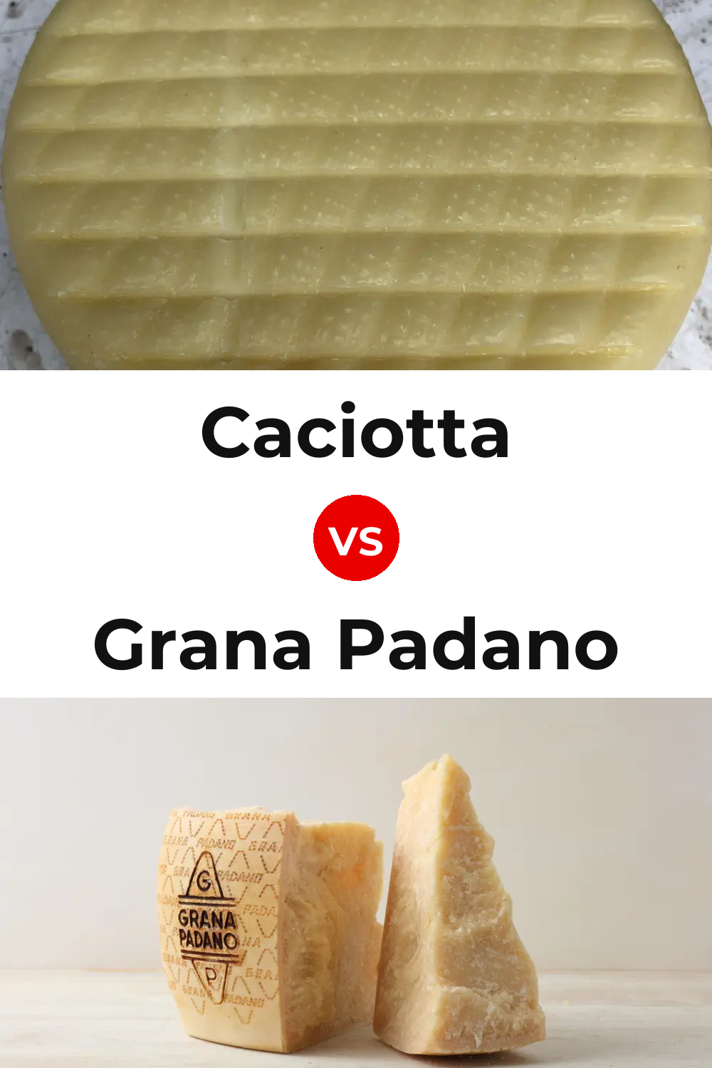Caciotta Cheese vs Grana Padano Cheese Pinterest comparison