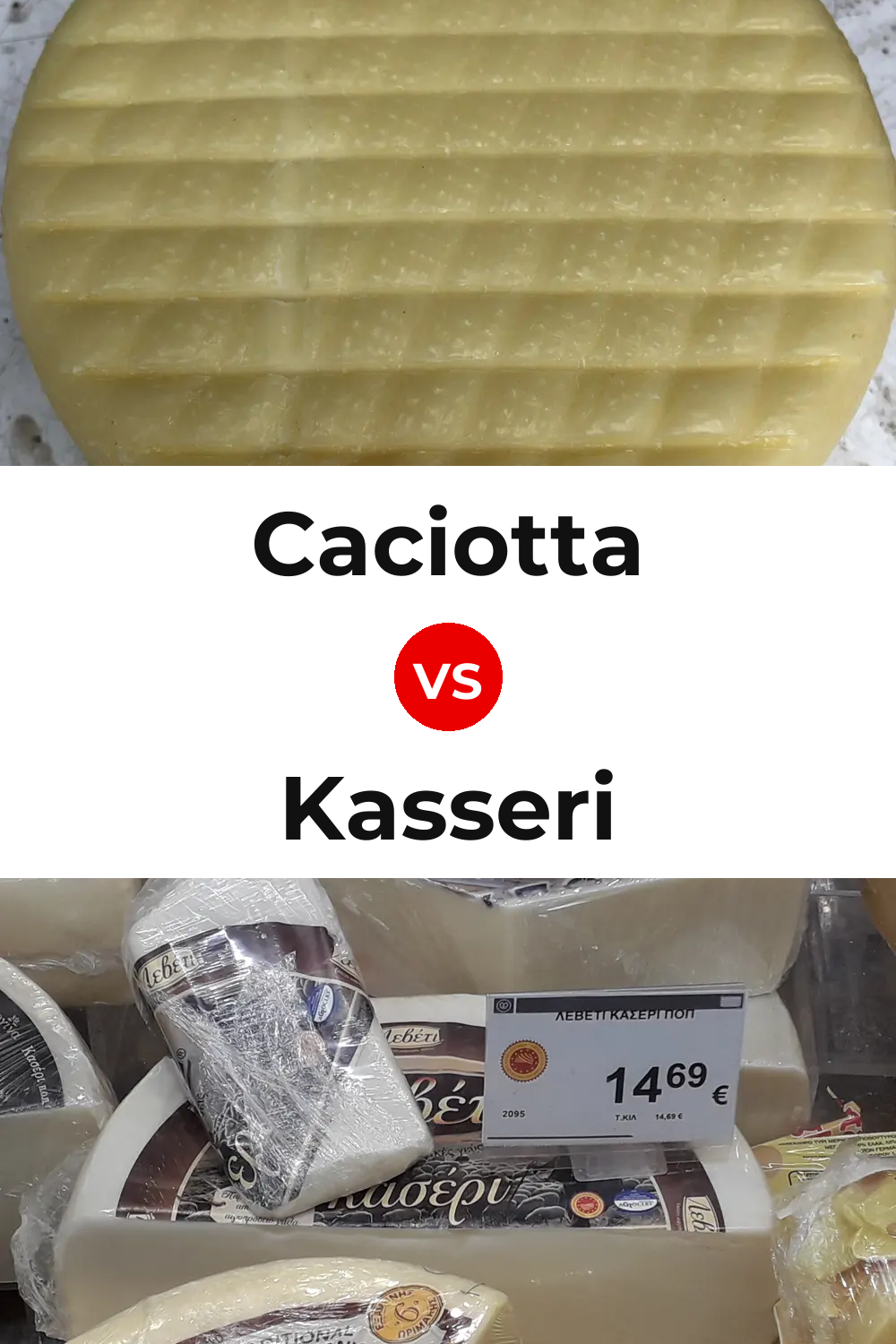 Caciotta Cheese vs Kasseri Cheese Pinterest comparison