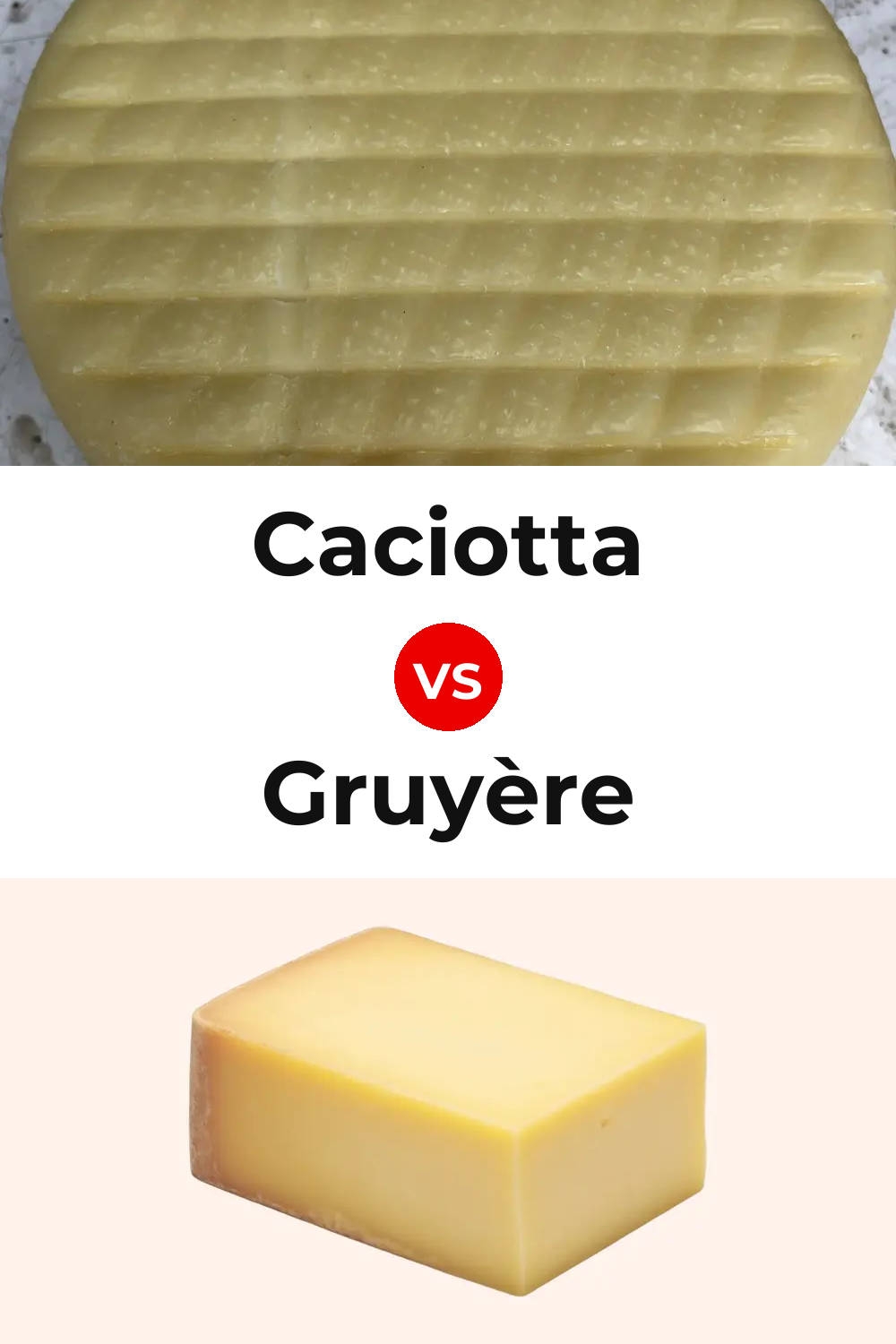 Caciotta Cheese vs Gruyère Cheese Pinterest comparison