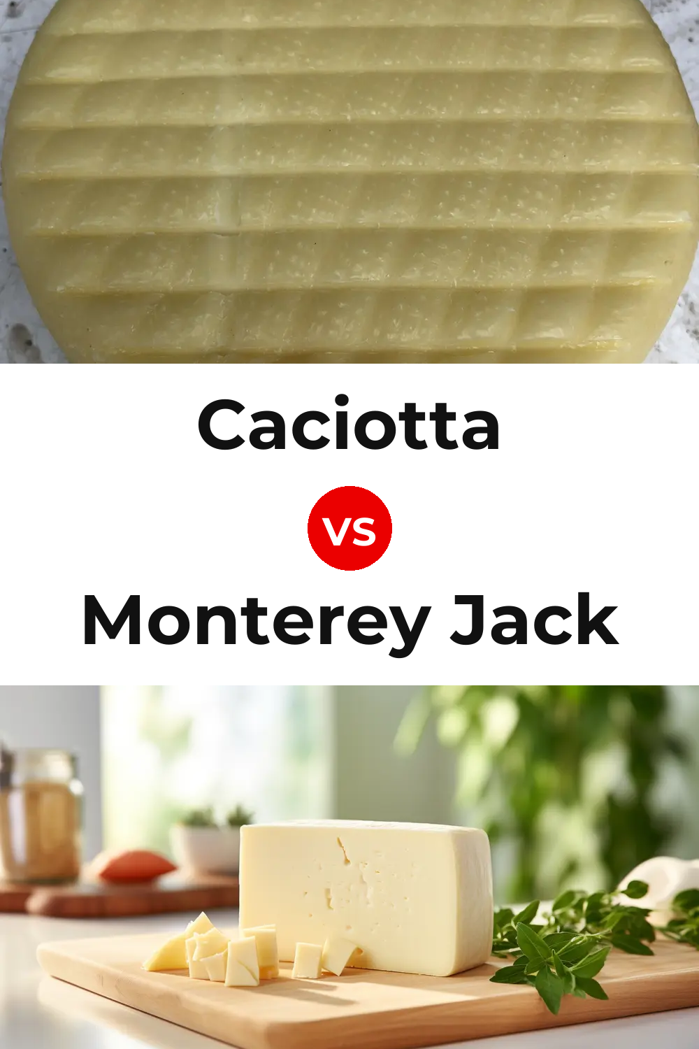 Caciotta Cheese vs Monterey Jack Cheese Pinterest comparison
