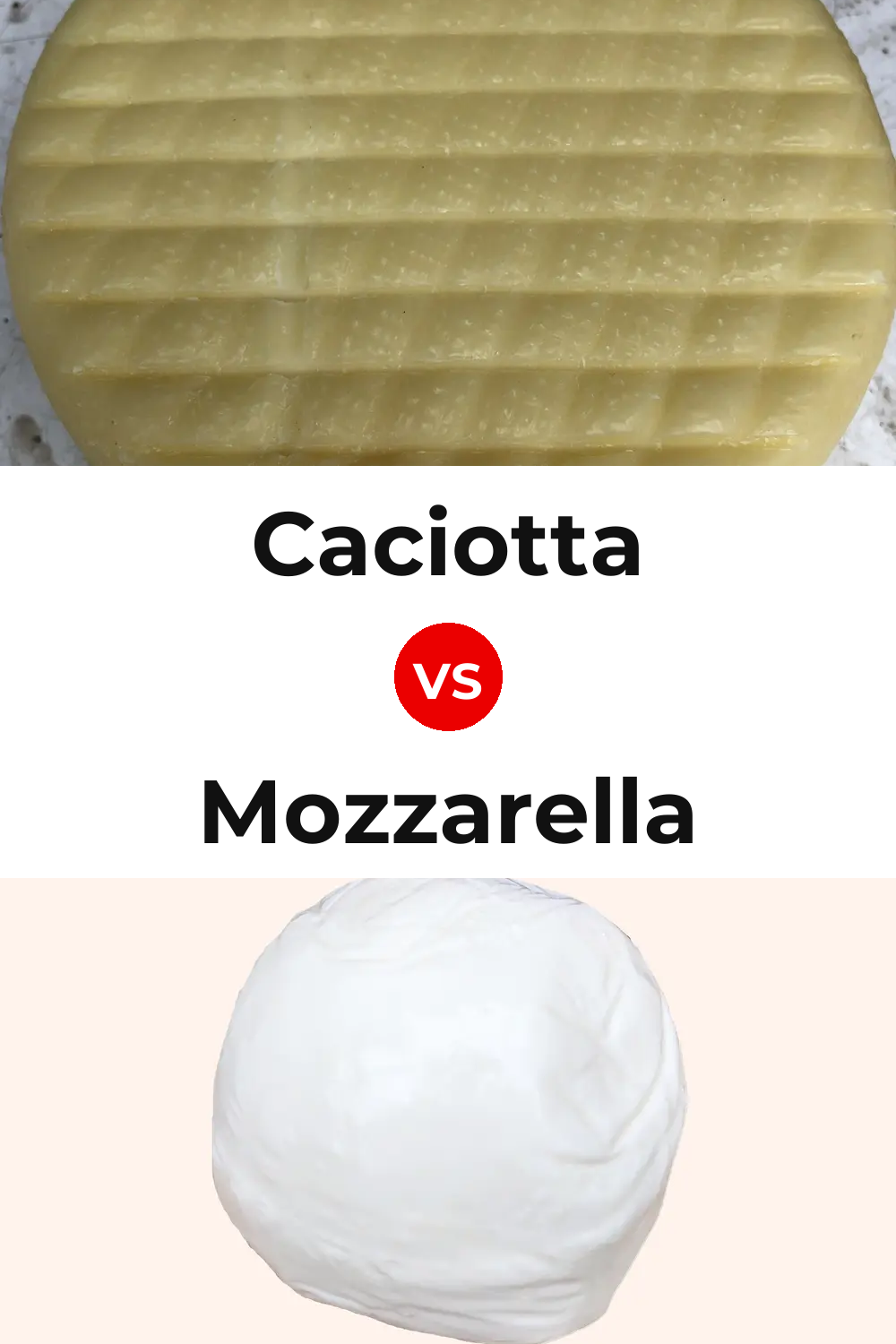 Caciotta Cheese vs Mozzarella Cheese Pinterest comparison