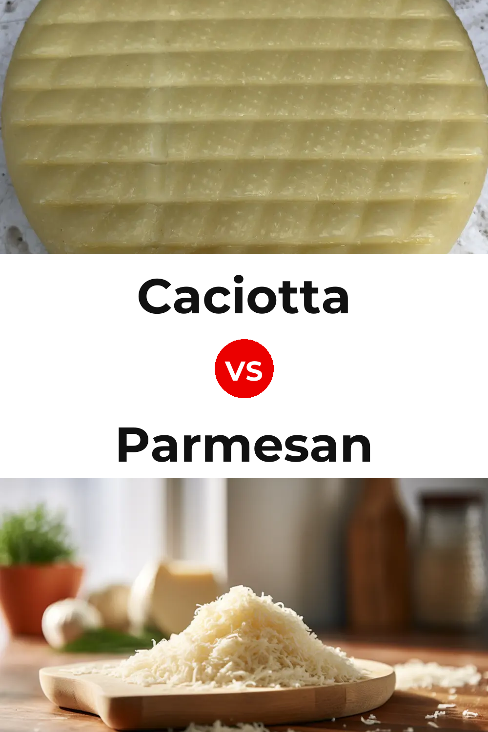 Caciotta Cheese vs Parmesan Cheese Pinterest comparison