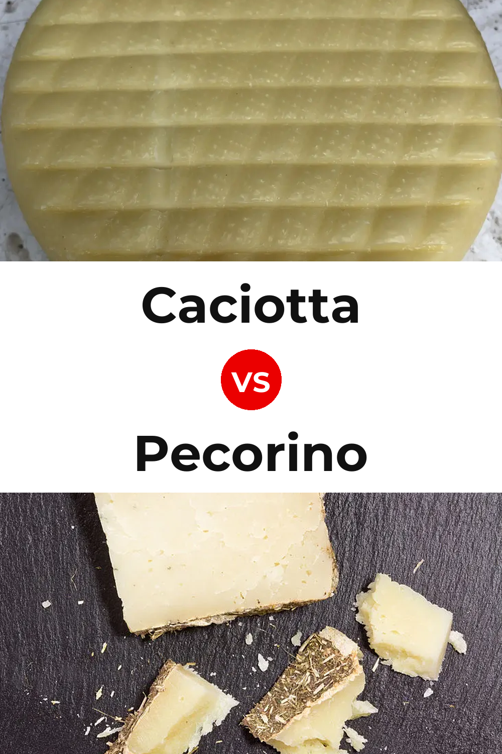 Caciotta Cheese vs Pecorino Cheese Pinterest comparison