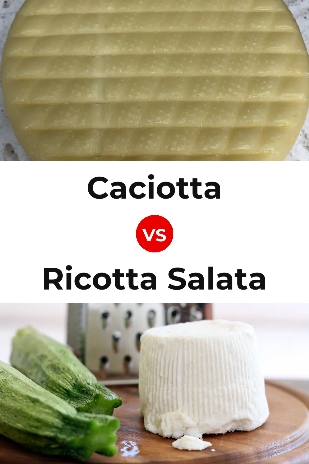 Caciotta Cheese vs Ricotta Salata Cheese Pinterest comparison