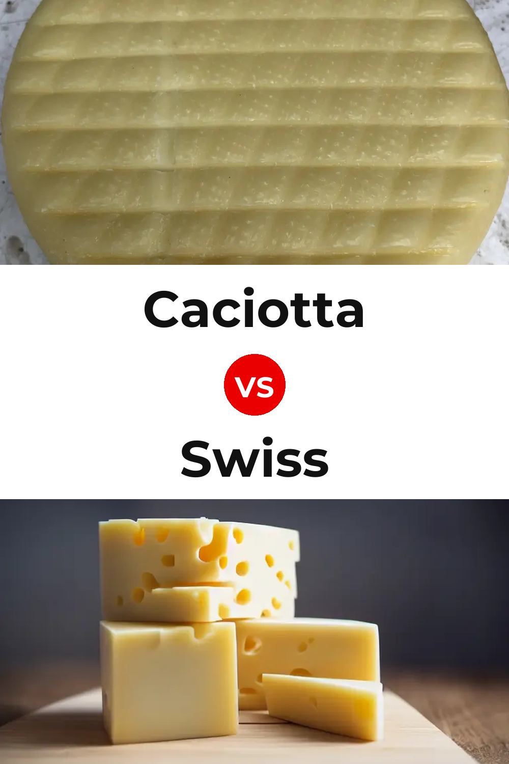 Caciotta Cheese vs Swiss Cheese Pinterest comparison