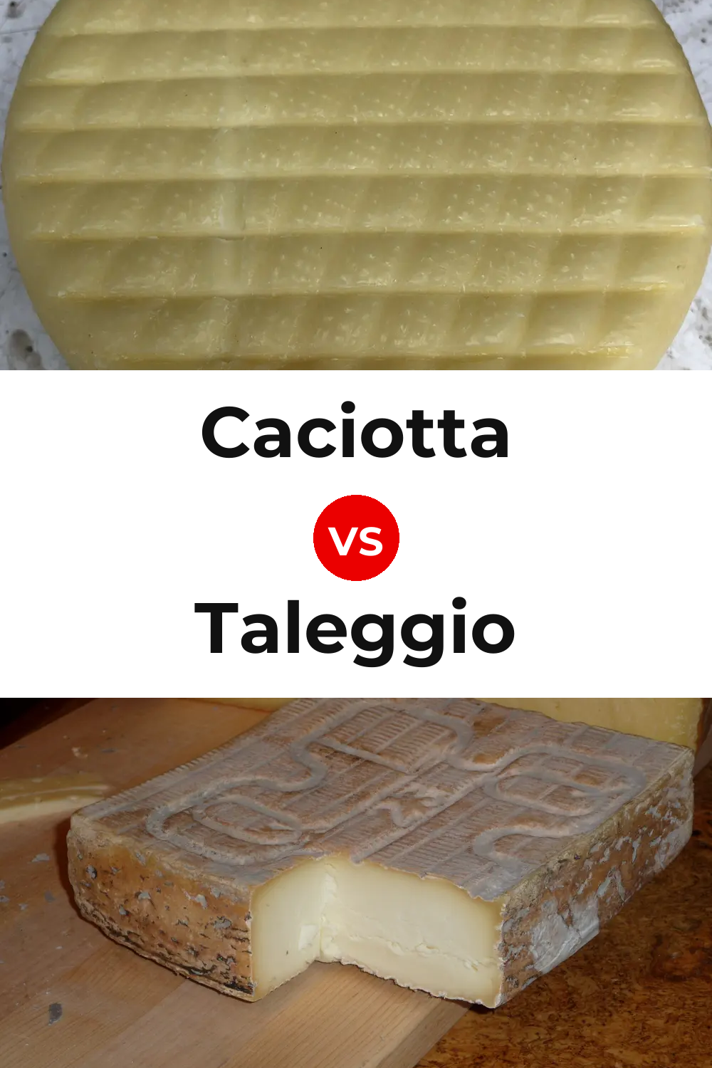 Caciotta Cheese vs Taleggio Cheese Pinterest comparison