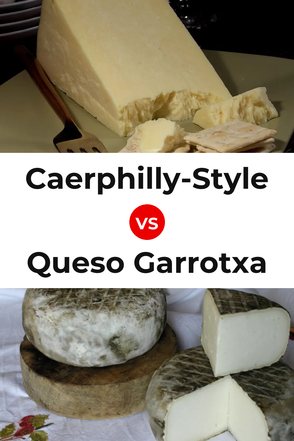 Caerphilly-Style Cheese vs Queso Garrotxa Pinterest comparison