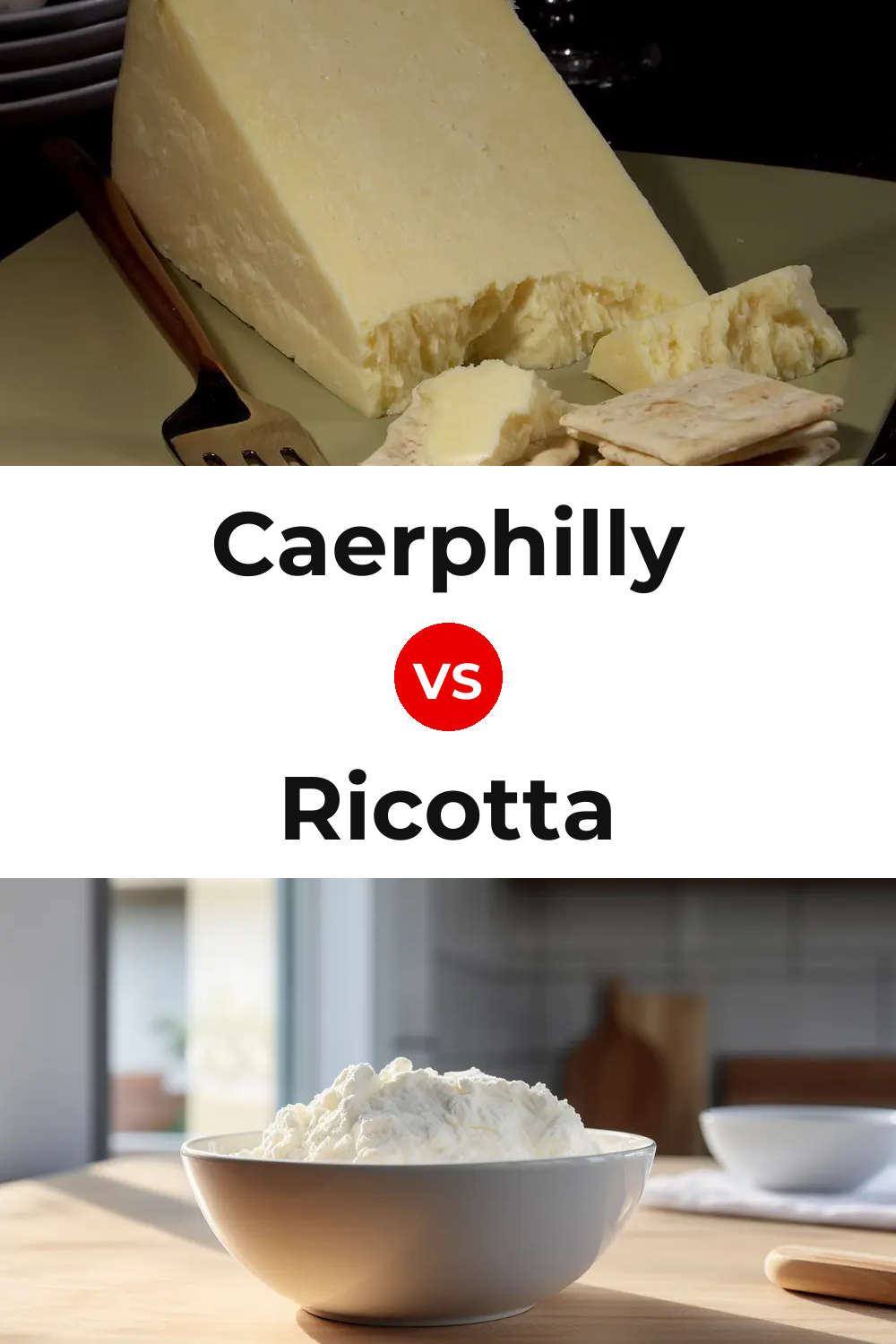 Caerphilly Cheese vs Ricotta Cheese Pinterest comparison