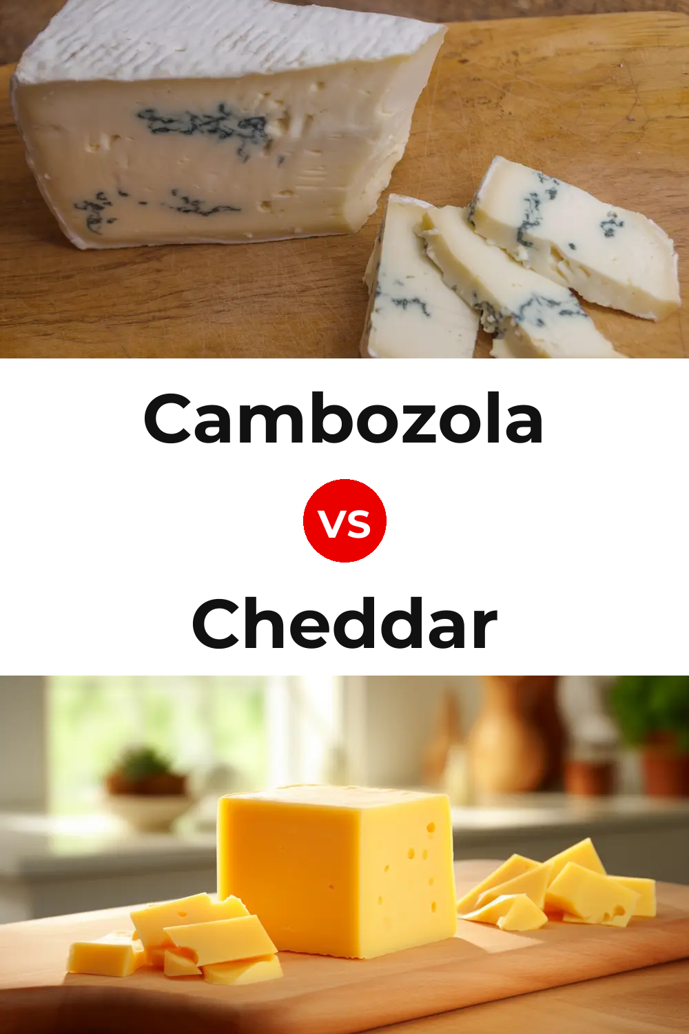 Cambozola Cheese vs Cheddar Cheese Pinterest comparison