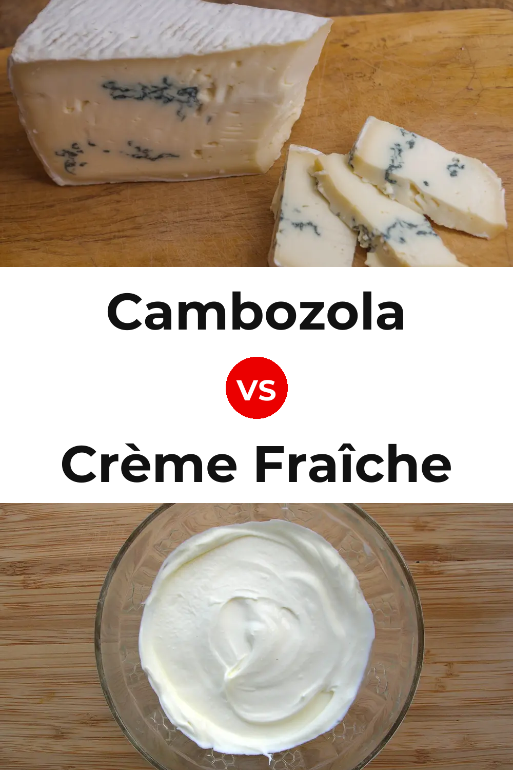 Cambozola Cheese vs Crème Fraîche Cheese Pinterest comparison