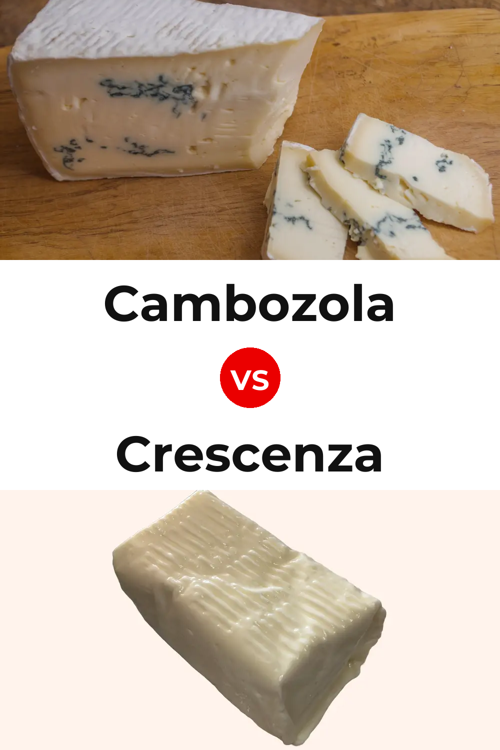 Cambozola Cheese vs Crescenza Cheese Pinterest comparison