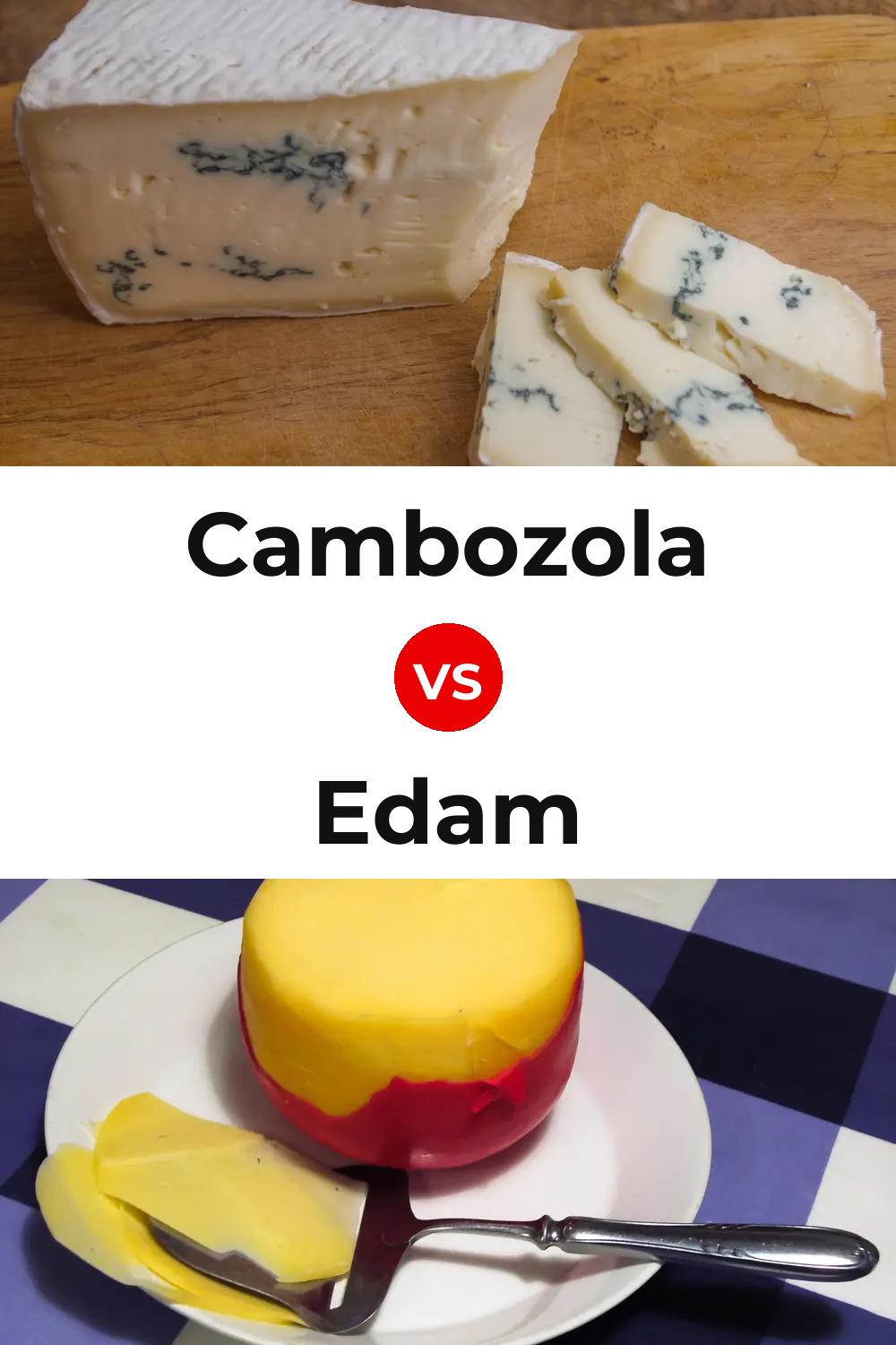 Cambozola Cheese vs Edam Cheese Pinterest comparison