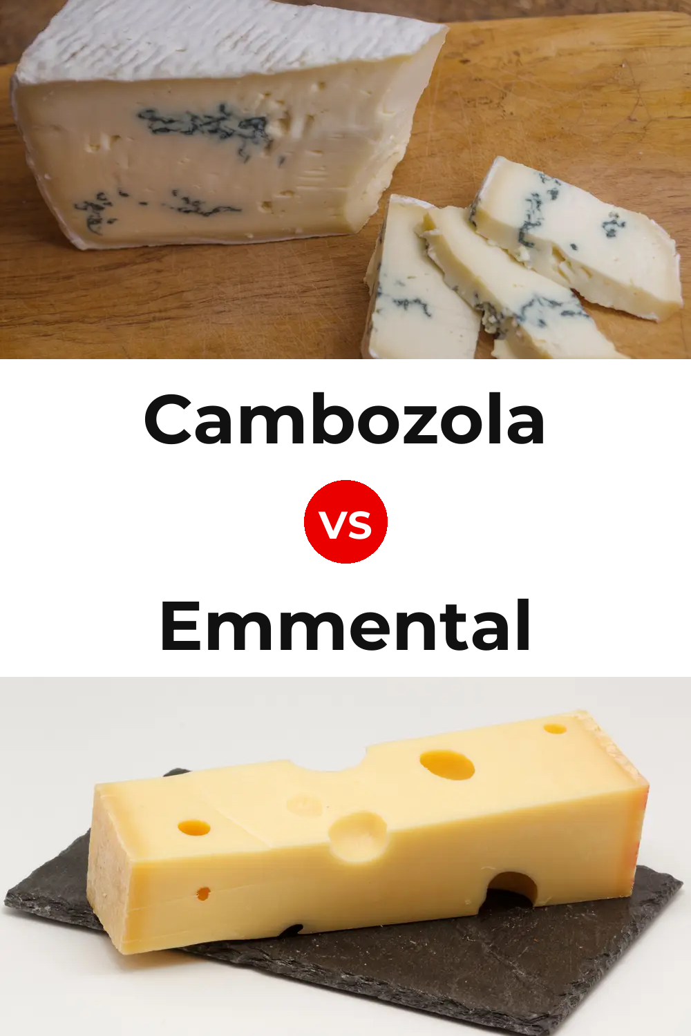 Cambozola Cheese vs Emmental Cheese Pinterest comparison