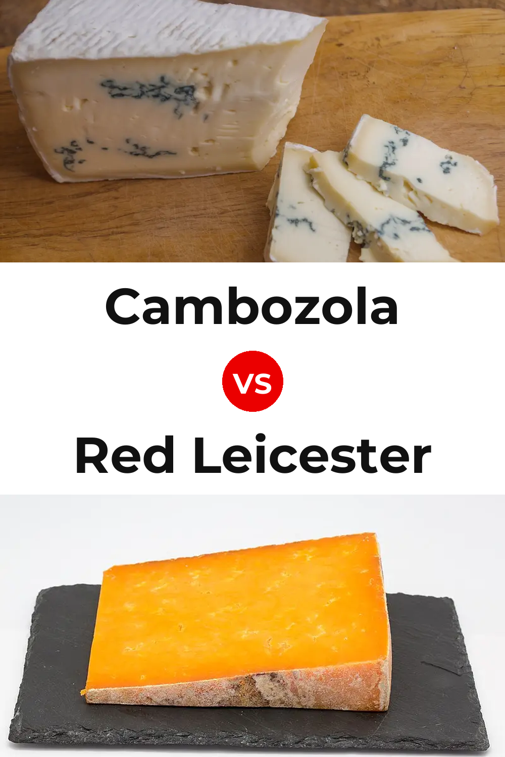 Cambozola Cheese vs Red Leicester Cheese Pinterest comparison
