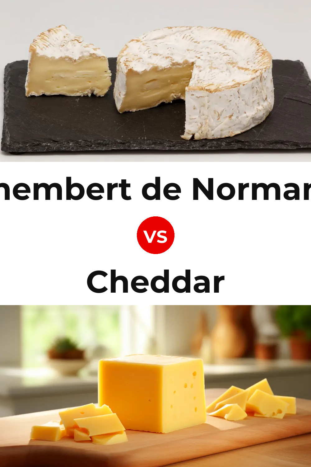 Camembert de Normandie Cheese vs Cheddar Cheese Pinterest comparison