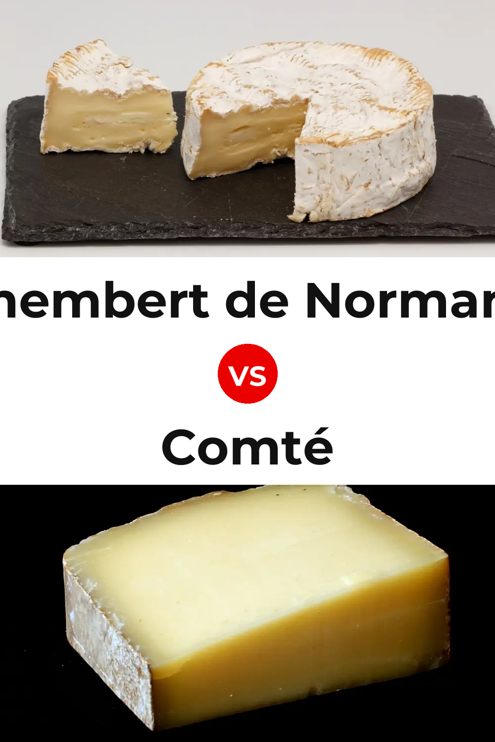 Camembert de Normandie Cheese vs Comté Cheese Pinterest comparison