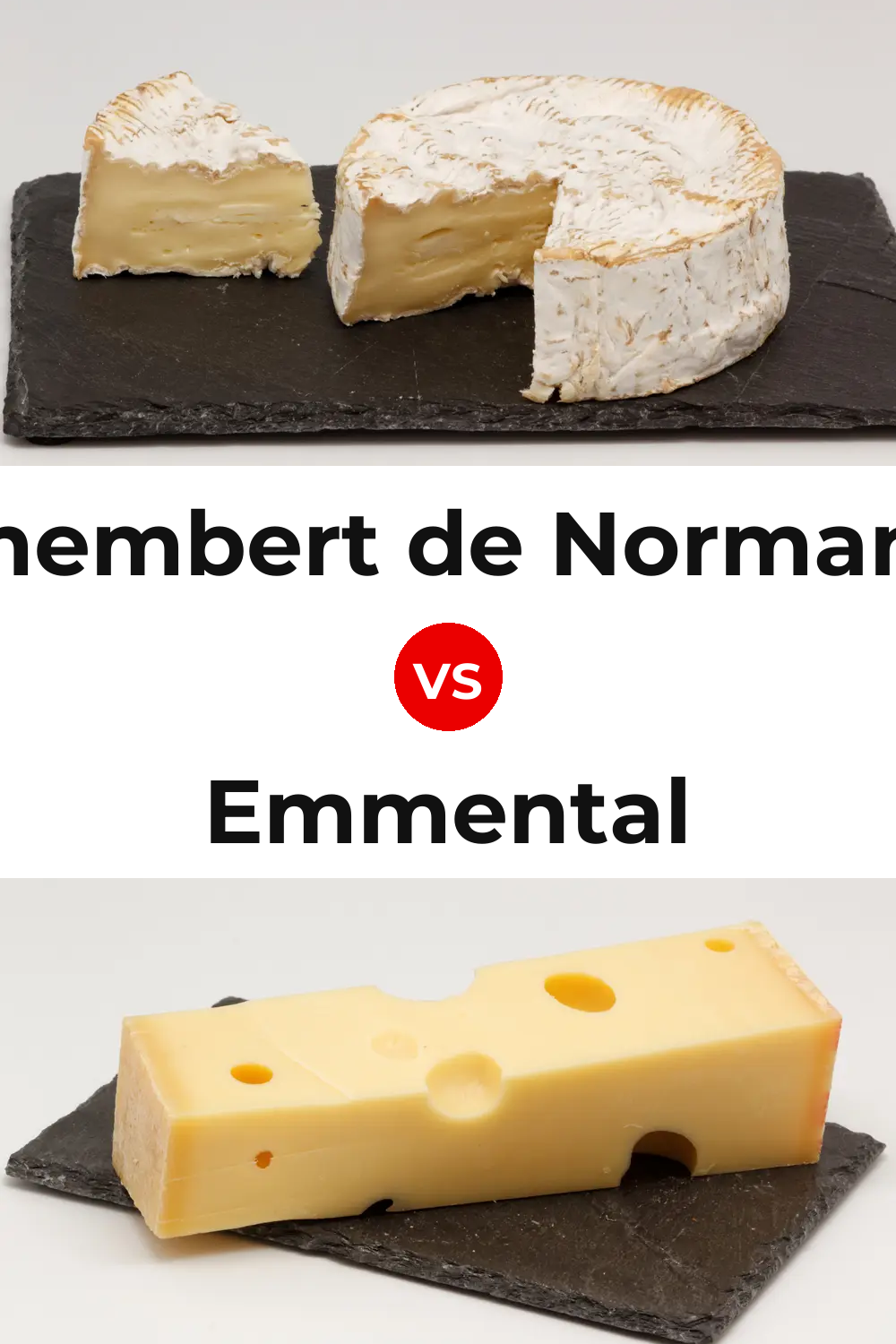 Camembert de Normandie Cheese vs Emmental Cheese Pinterest comparison
