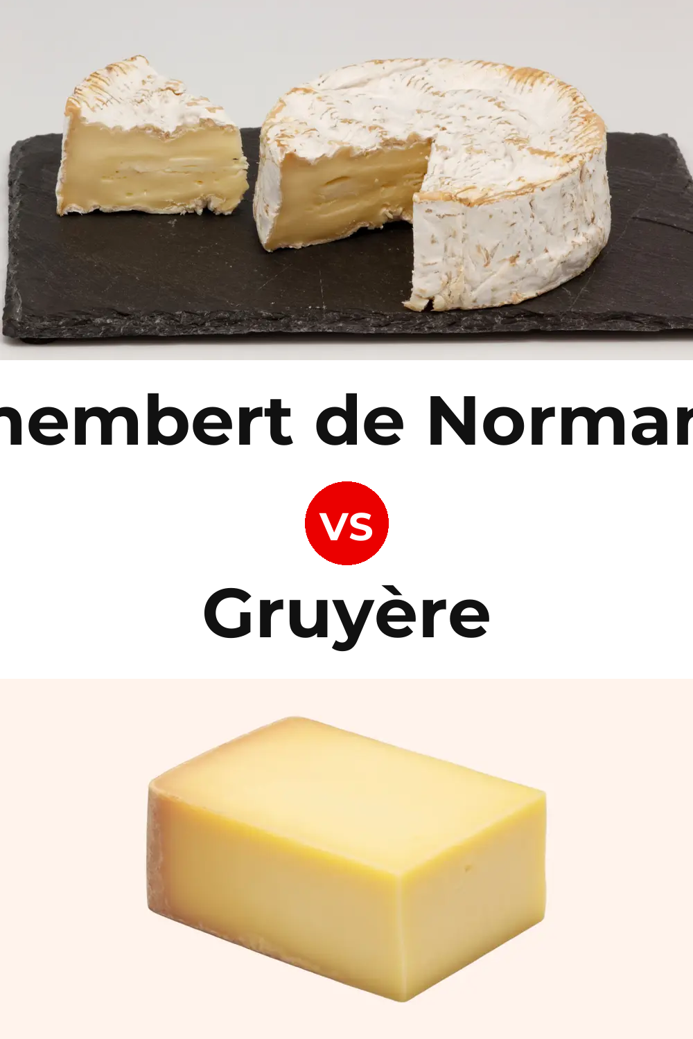 Camembert de Normandie Cheese vs Gruyère Cheese Pinterest comparison