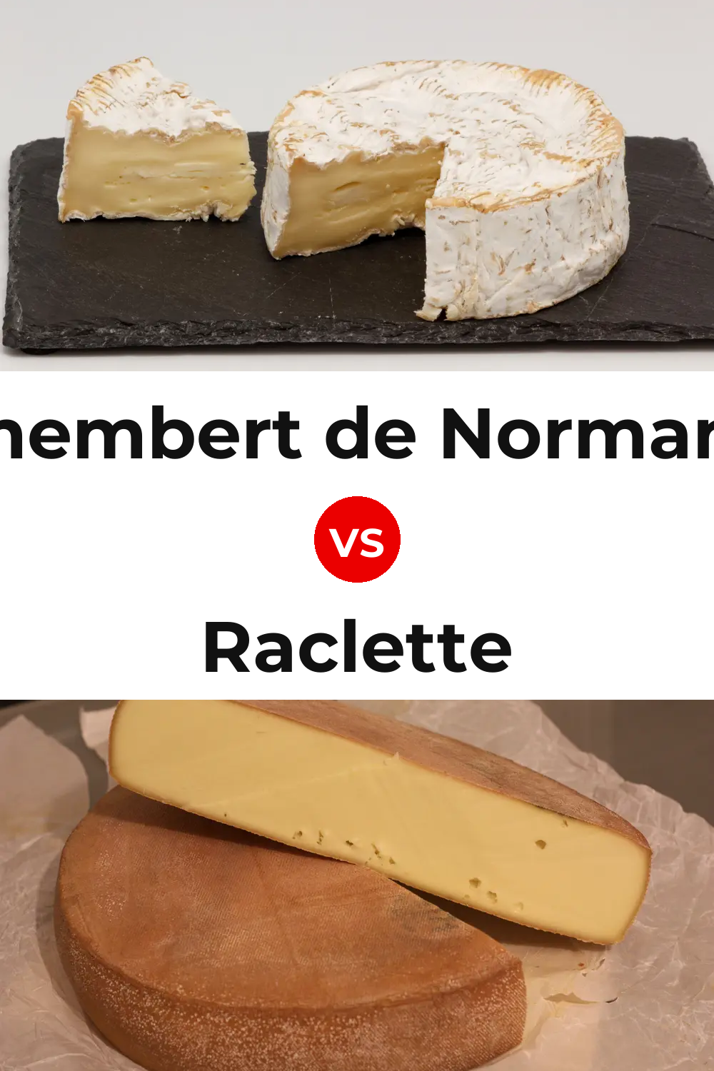 Camembert de Normandie Cheese vs Raclette Cheese Pinterest comparison