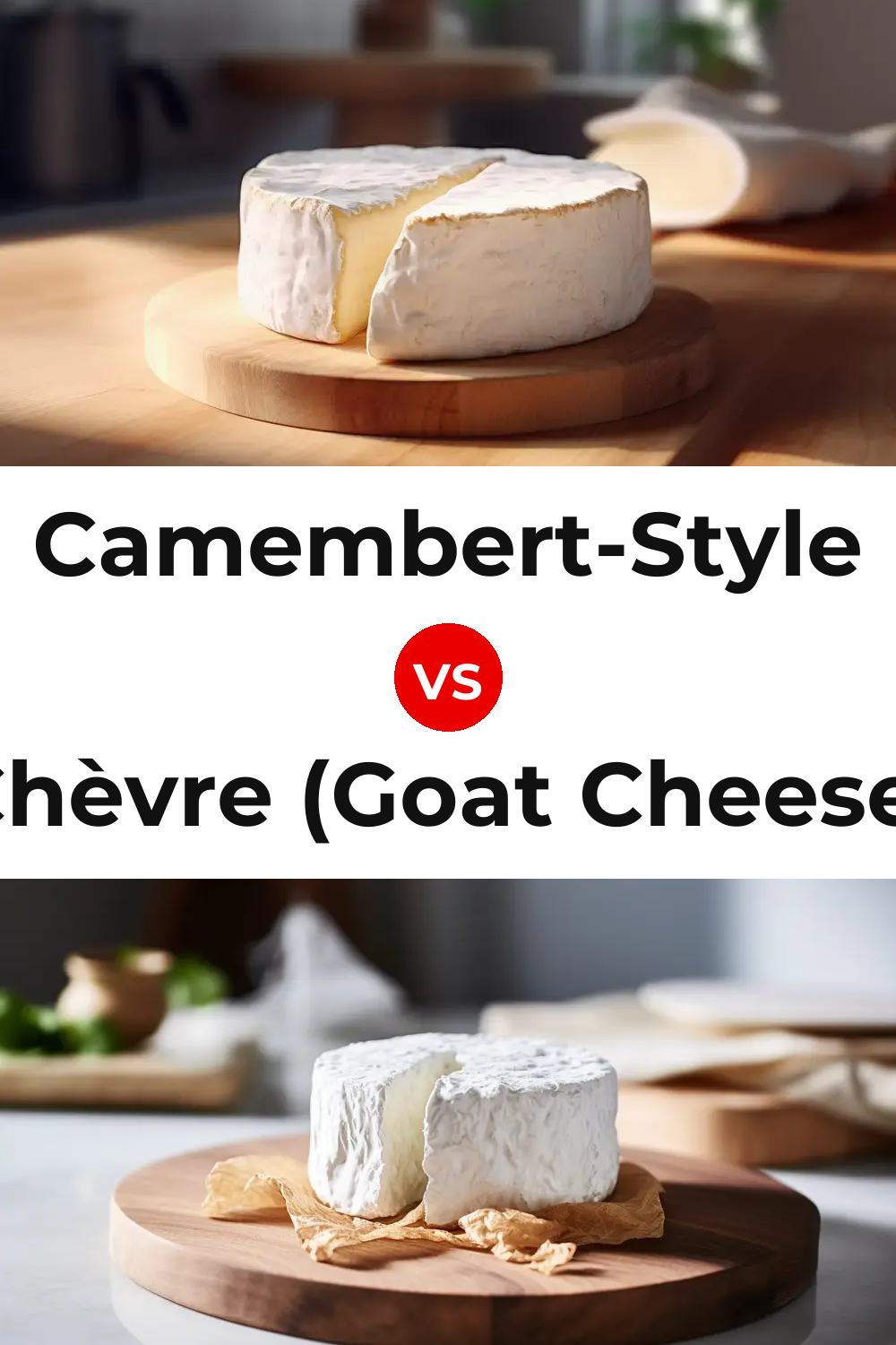 Camembert-Style Cheese vs Chèvre (Goat Cheese) Pinterest comparison