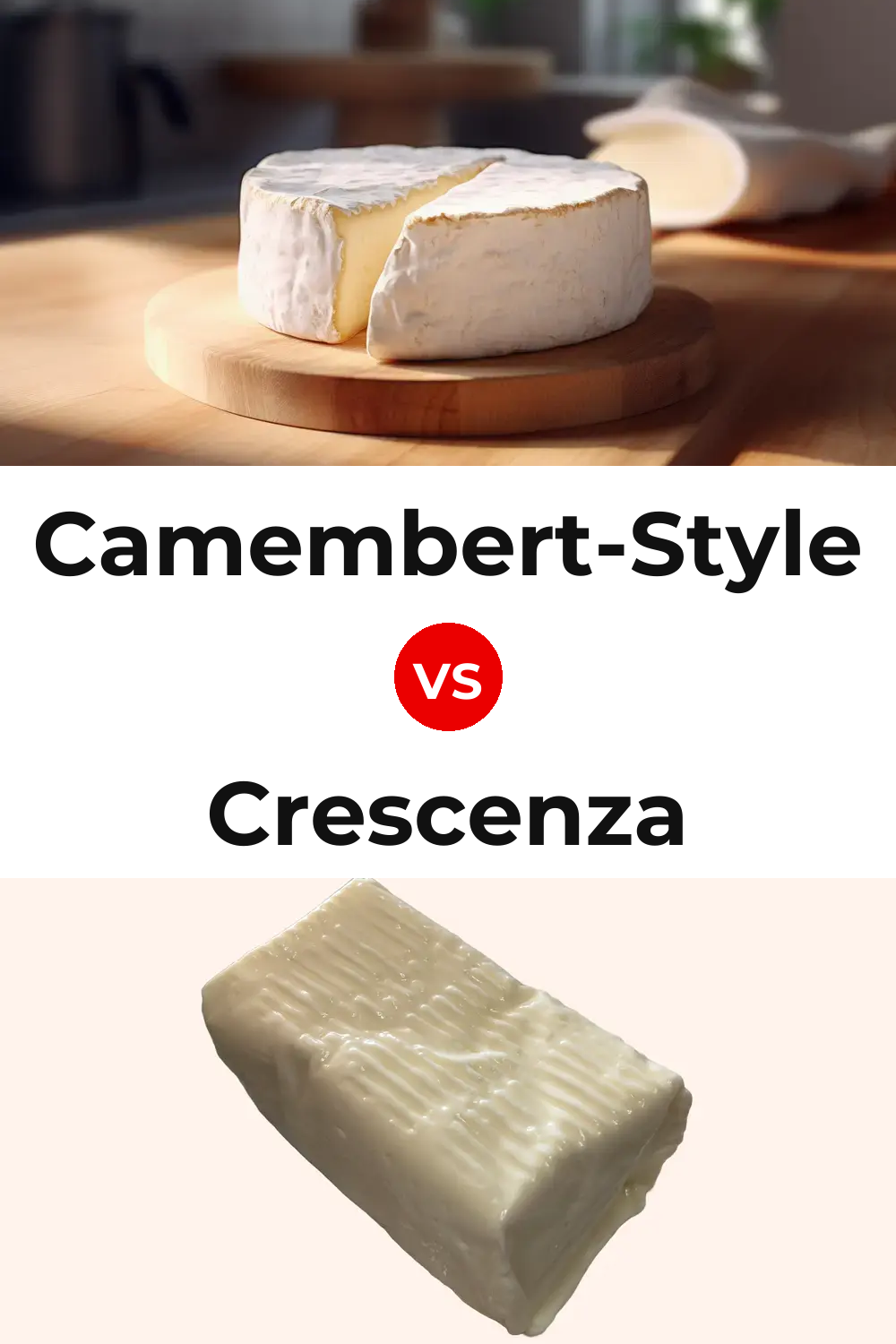Camembert-Style Cheese vs Crescenza Cheese Pinterest comparison