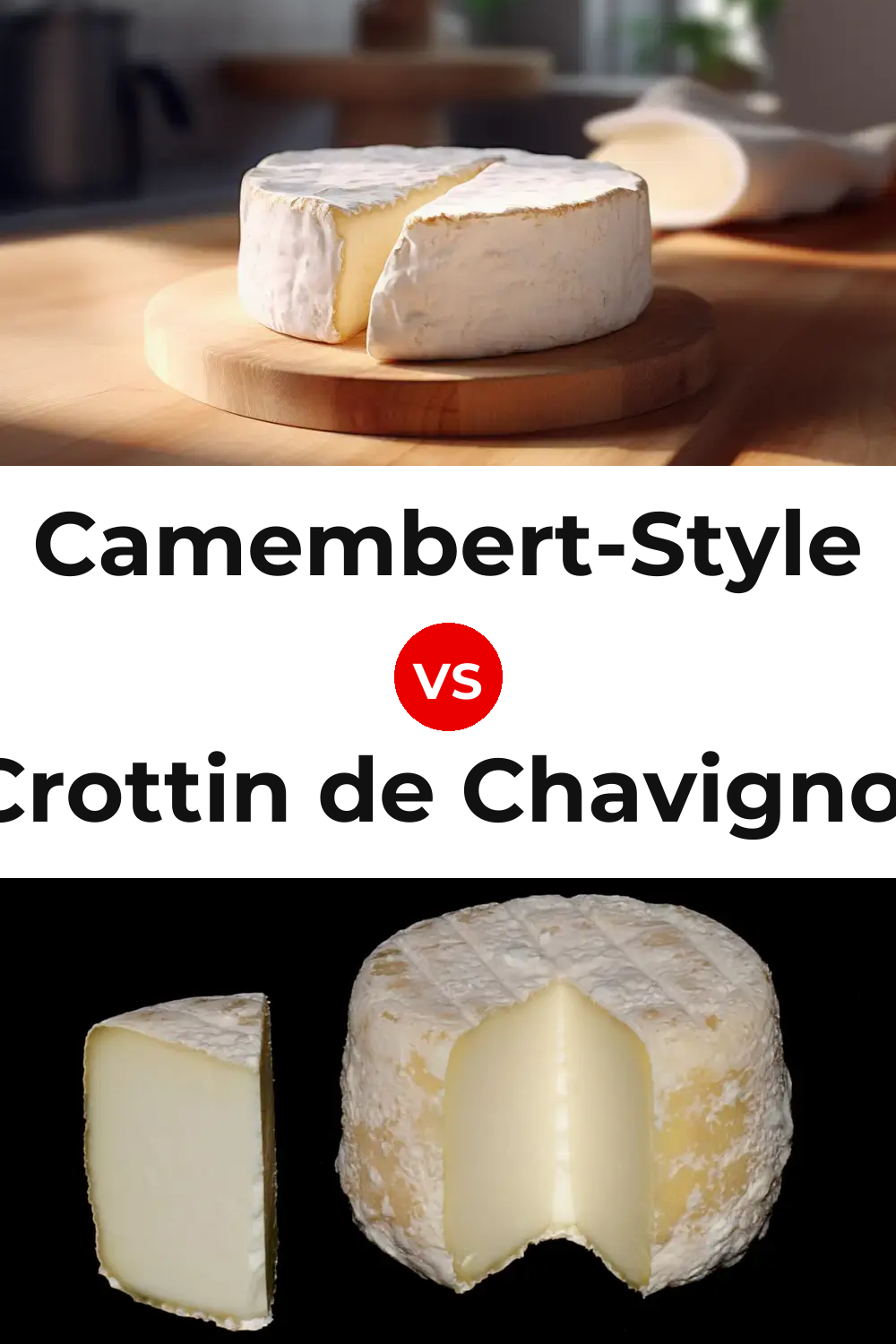 Camembert-Style Cheese vs Crottin de Chavignol Cheese Pinterest comparison