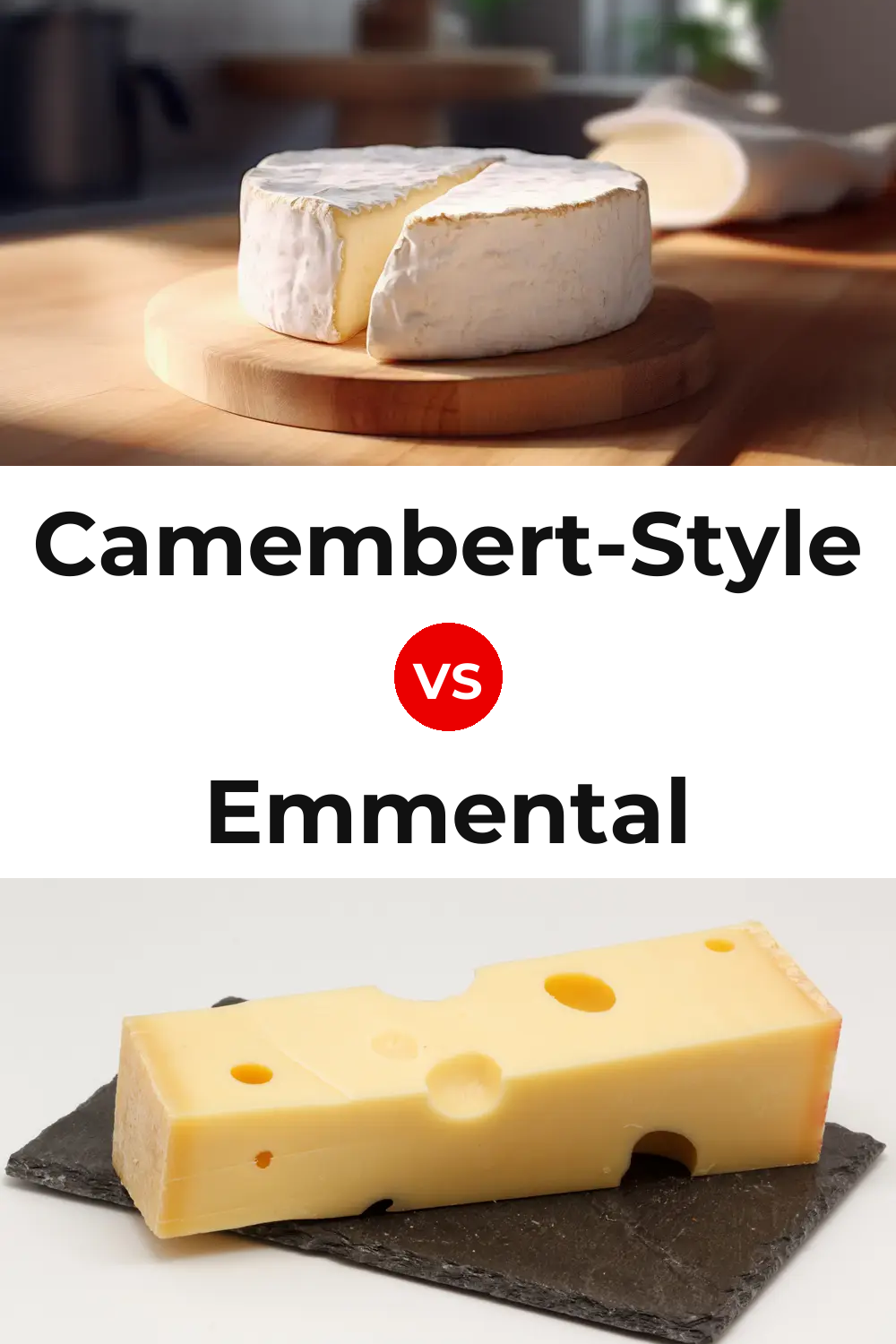 Camembert-Style Cheese vs Emmental Cheese Pinterest comparison