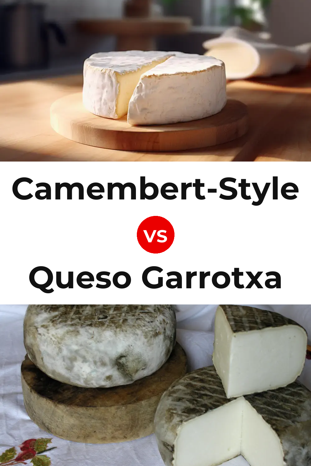 Camembert-Style Cheese vs Queso Garrotxa Pinterest comparison