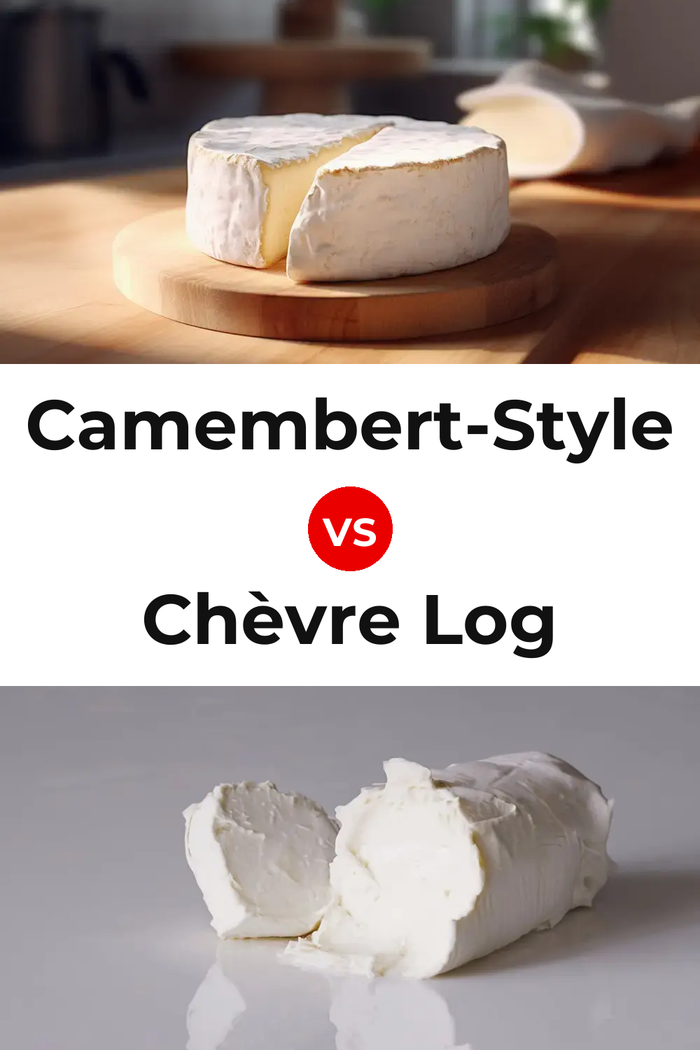Camembert-Style Cheese vs Chèvre Log Cheese Pinterest comparison