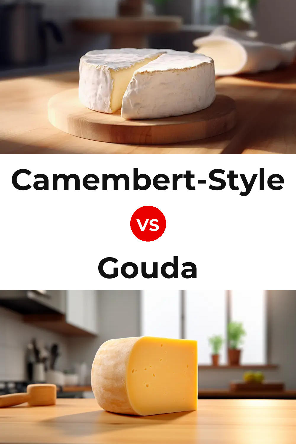 Camembert-Style Cheese vs Gouda Cheese Pinterest comparison
