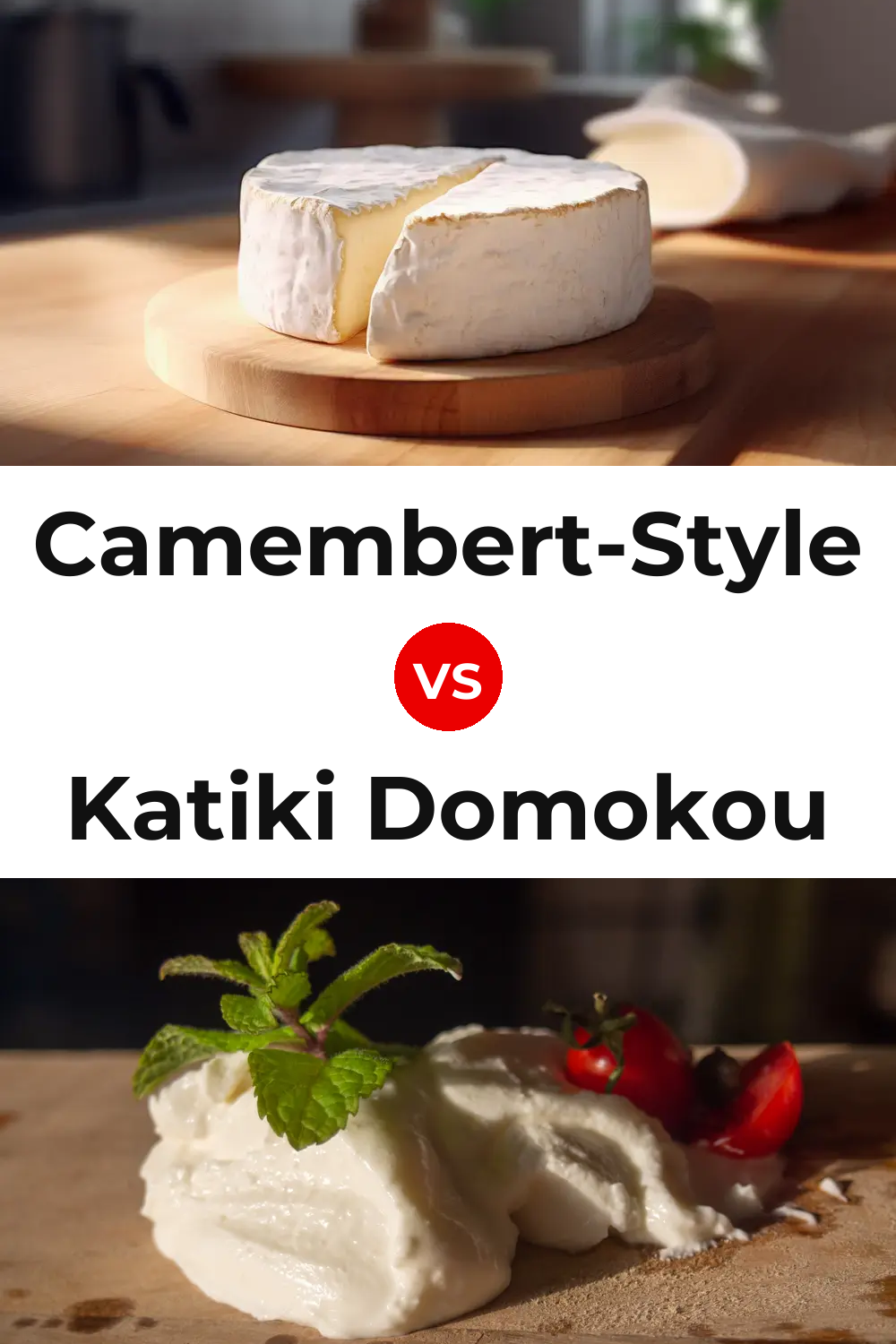 Camembert-Style Cheese vs Katiki Domokou Cheese Pinterest comparison