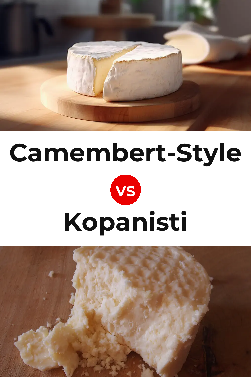 Camembert-Style Cheese vs Kopanisti Cheese Pinterest comparison