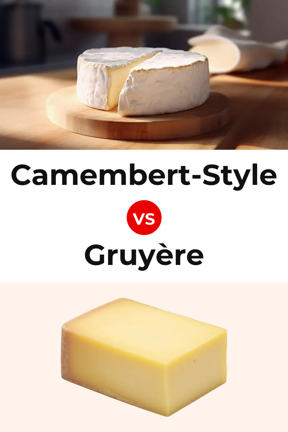 Camembert-Style Cheese vs Gruyère Cheese Pinterest comparison