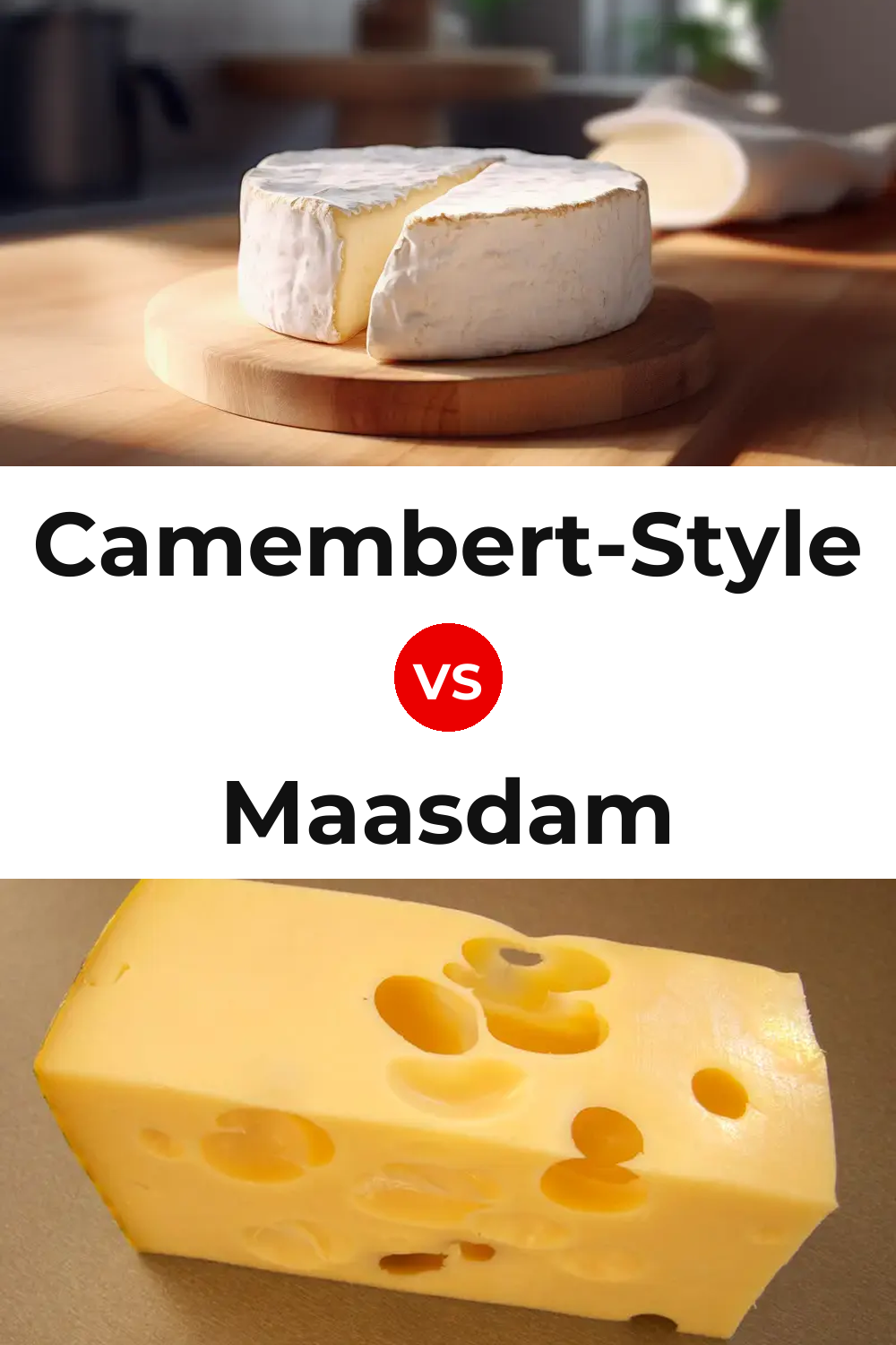 Camembert-Style Cheese vs Maasdam Cheese Pinterest comparison