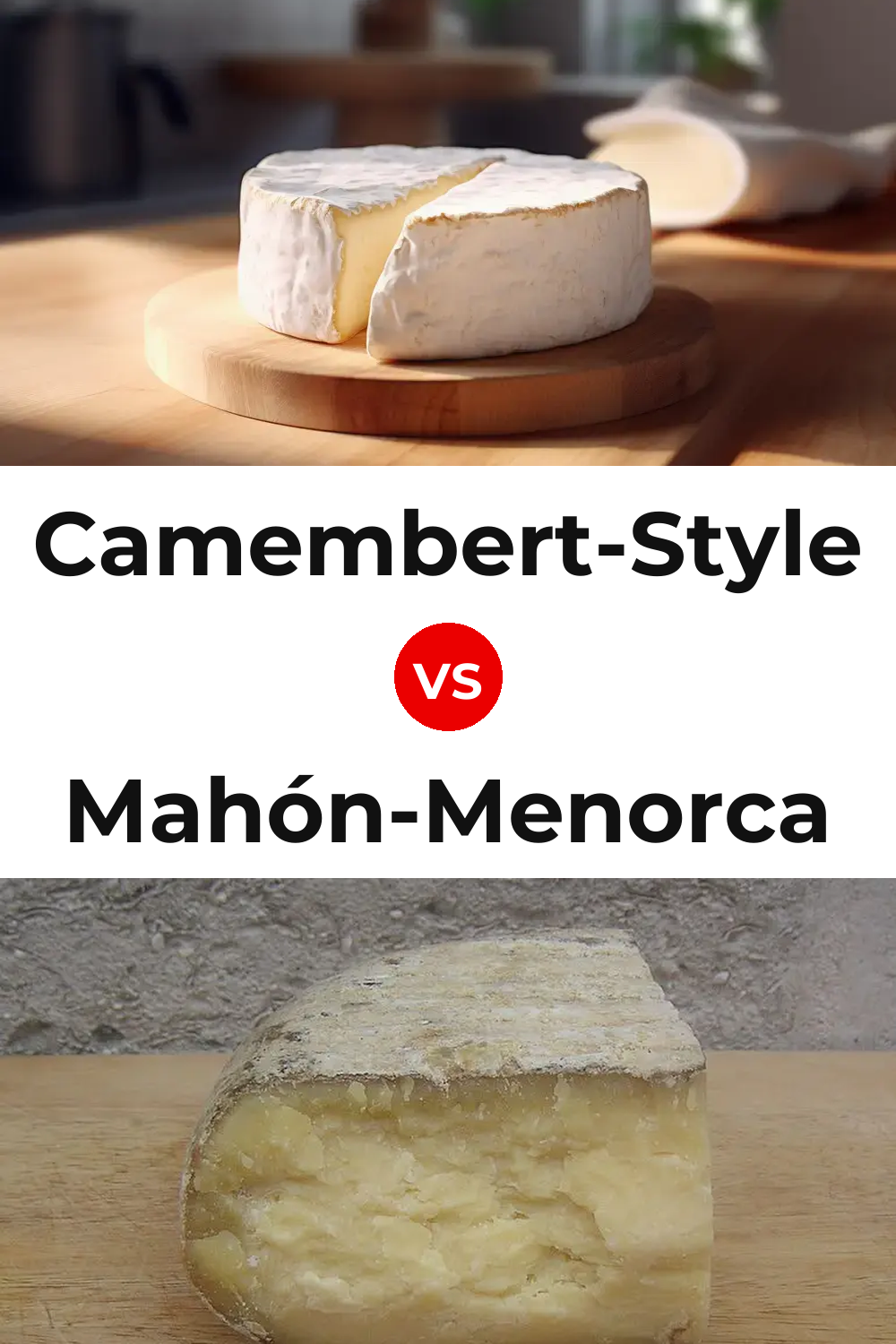 Camembert-Style Cheese vs Mahón-Menorca Cheese Pinterest comparison