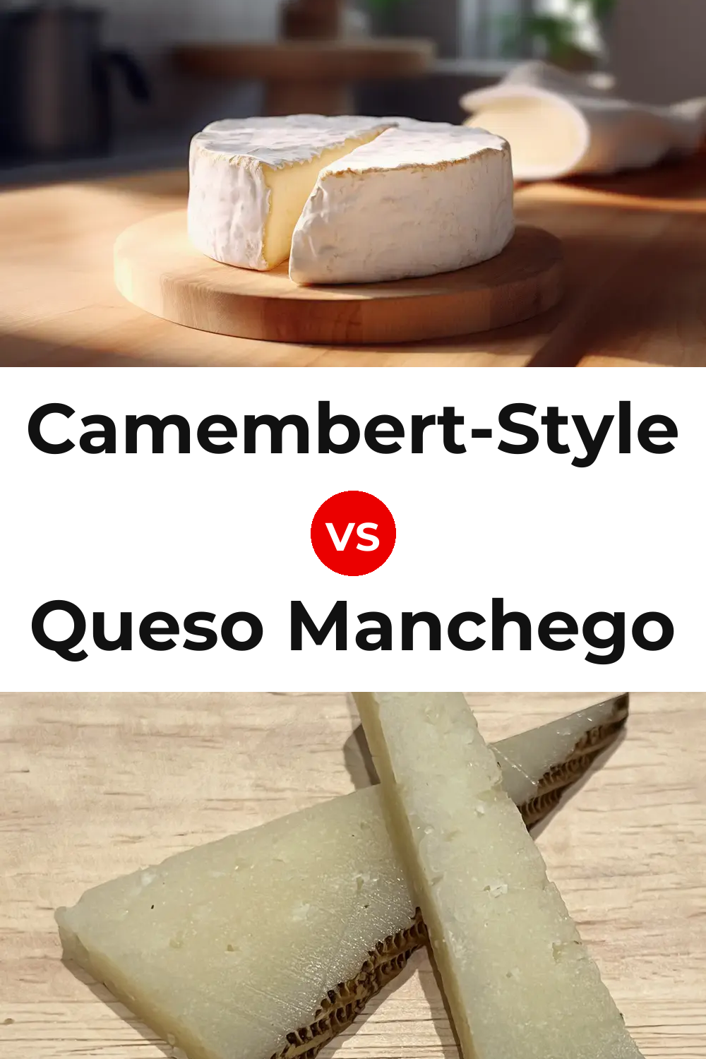 Camembert-Style Cheese vs Queso Manchego Pinterest comparison