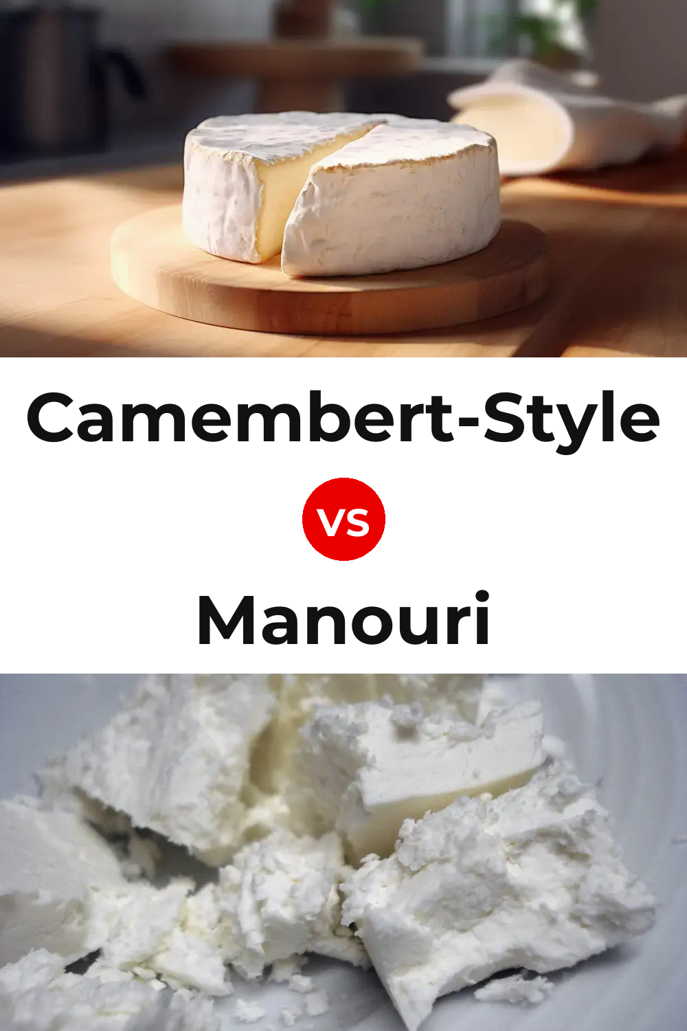Camembert-Style Cheese vs Manouri Cheese Pinterest comparison
