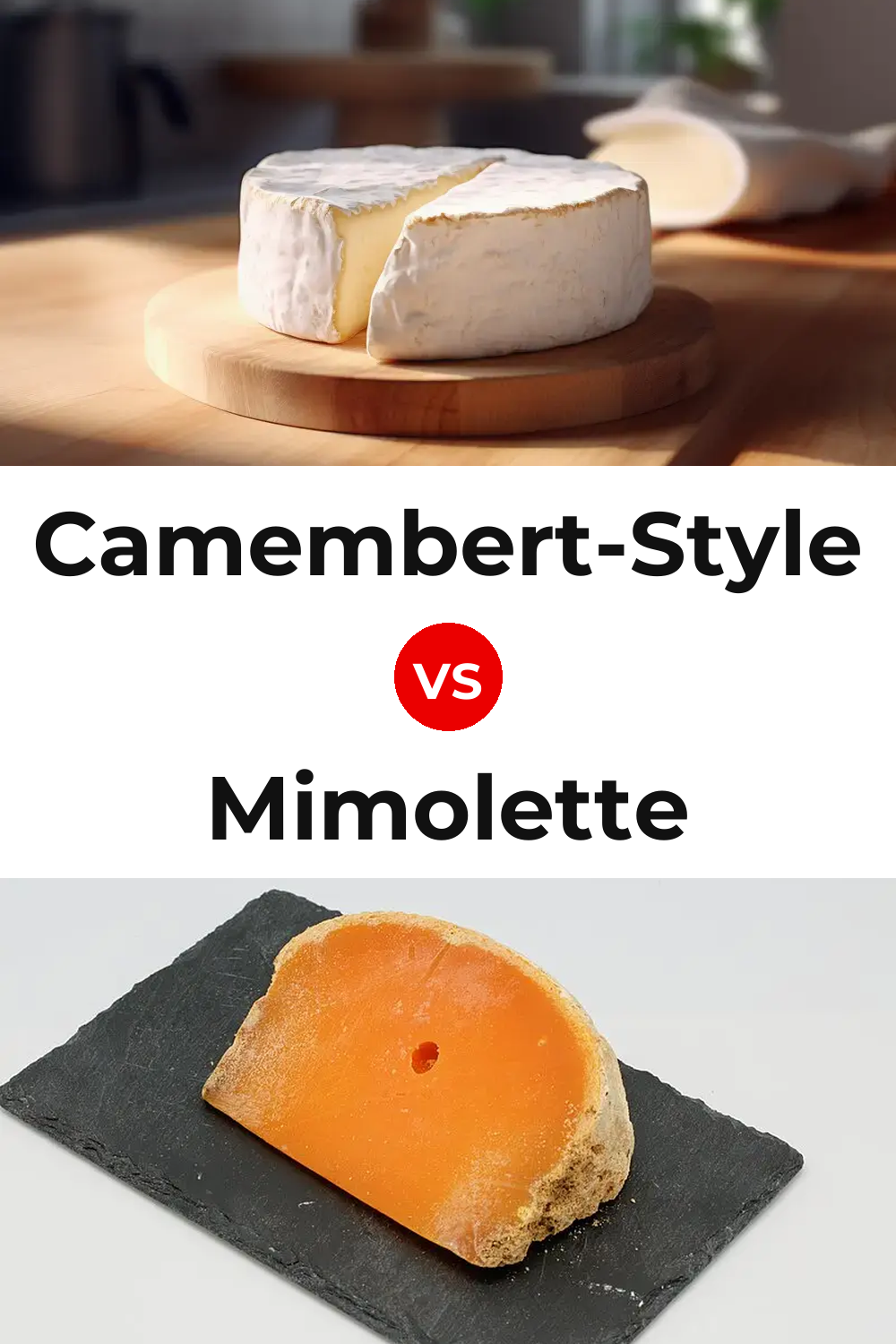 Camembert-Style Cheese vs Mimolette Cheese Pinterest comparison
