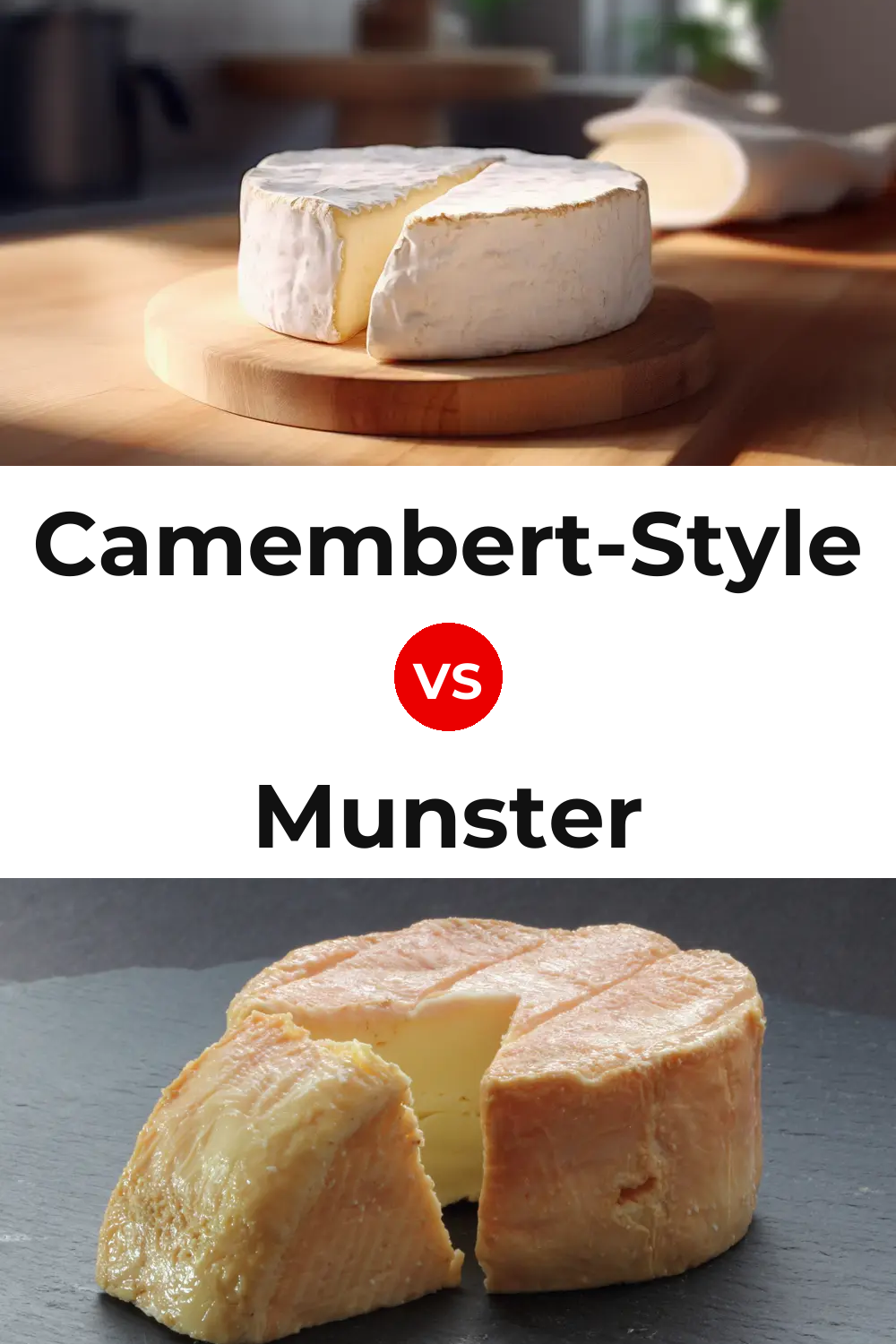 Camembert-Style Cheese vs Munster Cheese Pinterest comparison