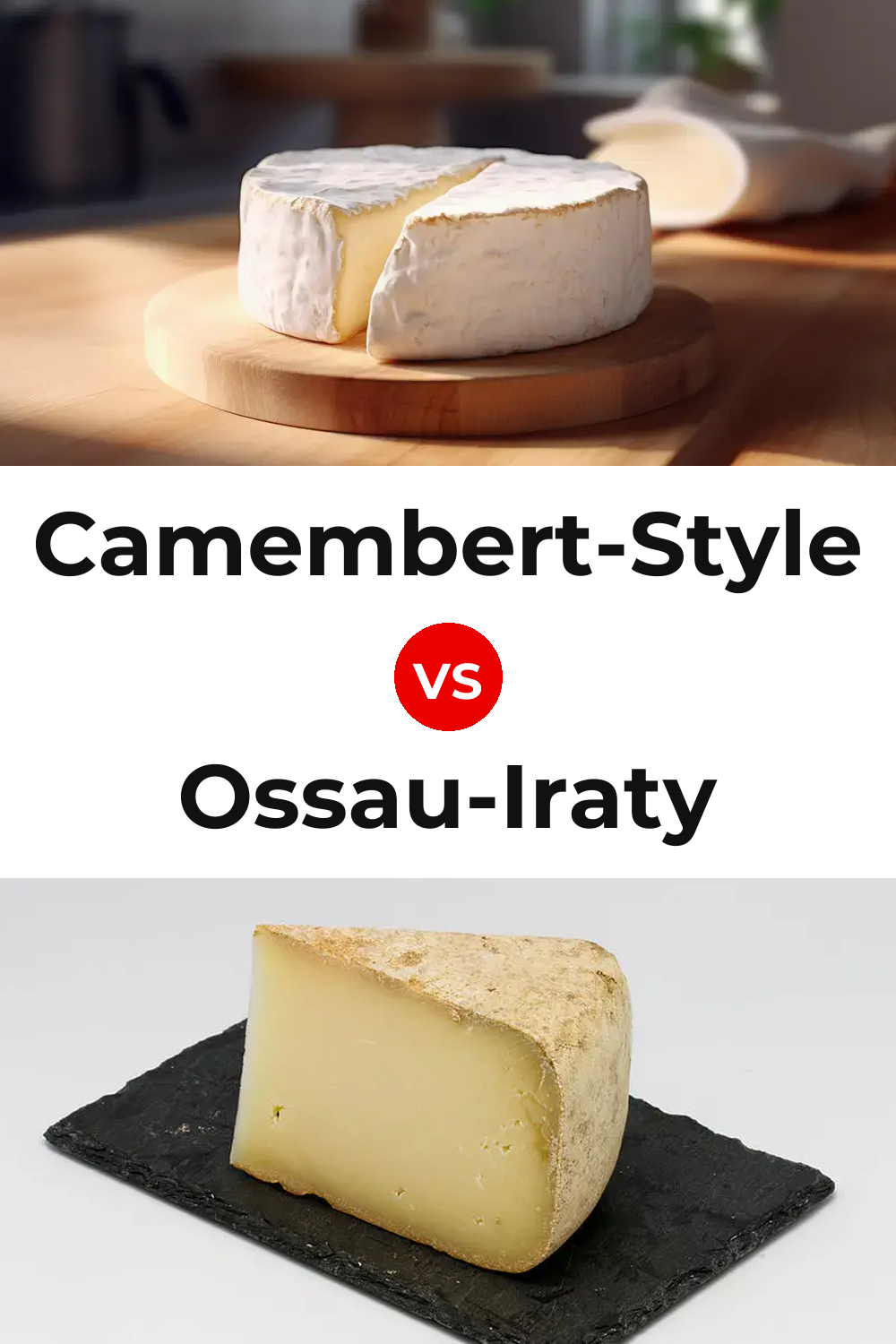 Camembert-Style Cheese vs Ossau-Iraty Cheese Pinterest comparison