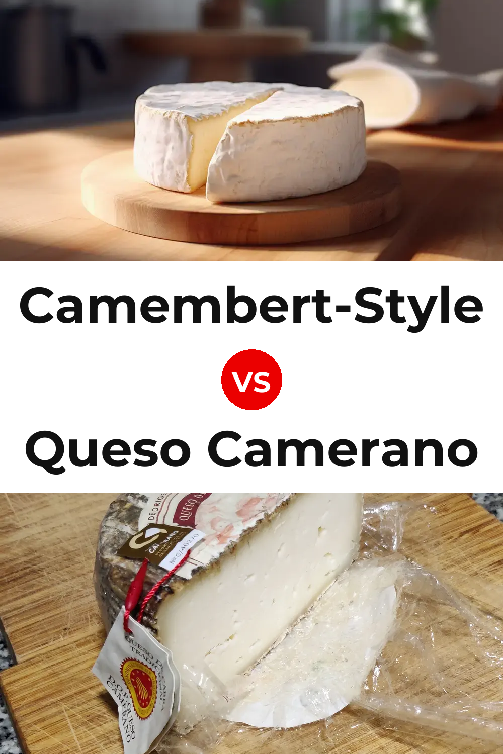 Camembert-Style Cheese vs Queso Camerano Pinterest comparison