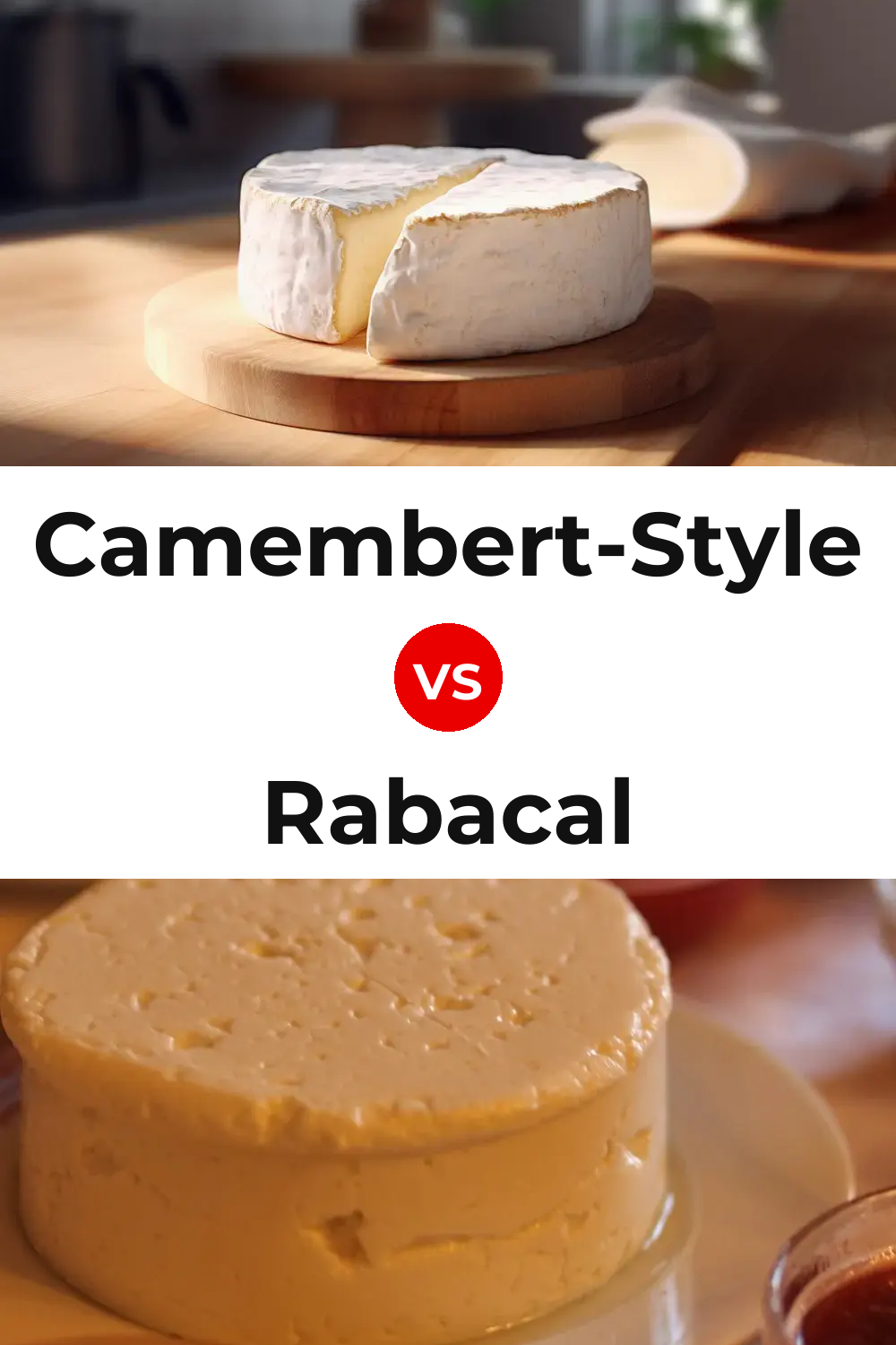 Camembert-Style Cheese vs Rabacal Cheese Pinterest comparison