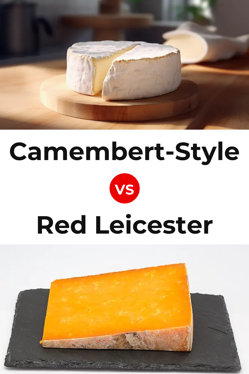 Camembert-Style Cheese vs Red Leicester Cheese Pinterest comparison
